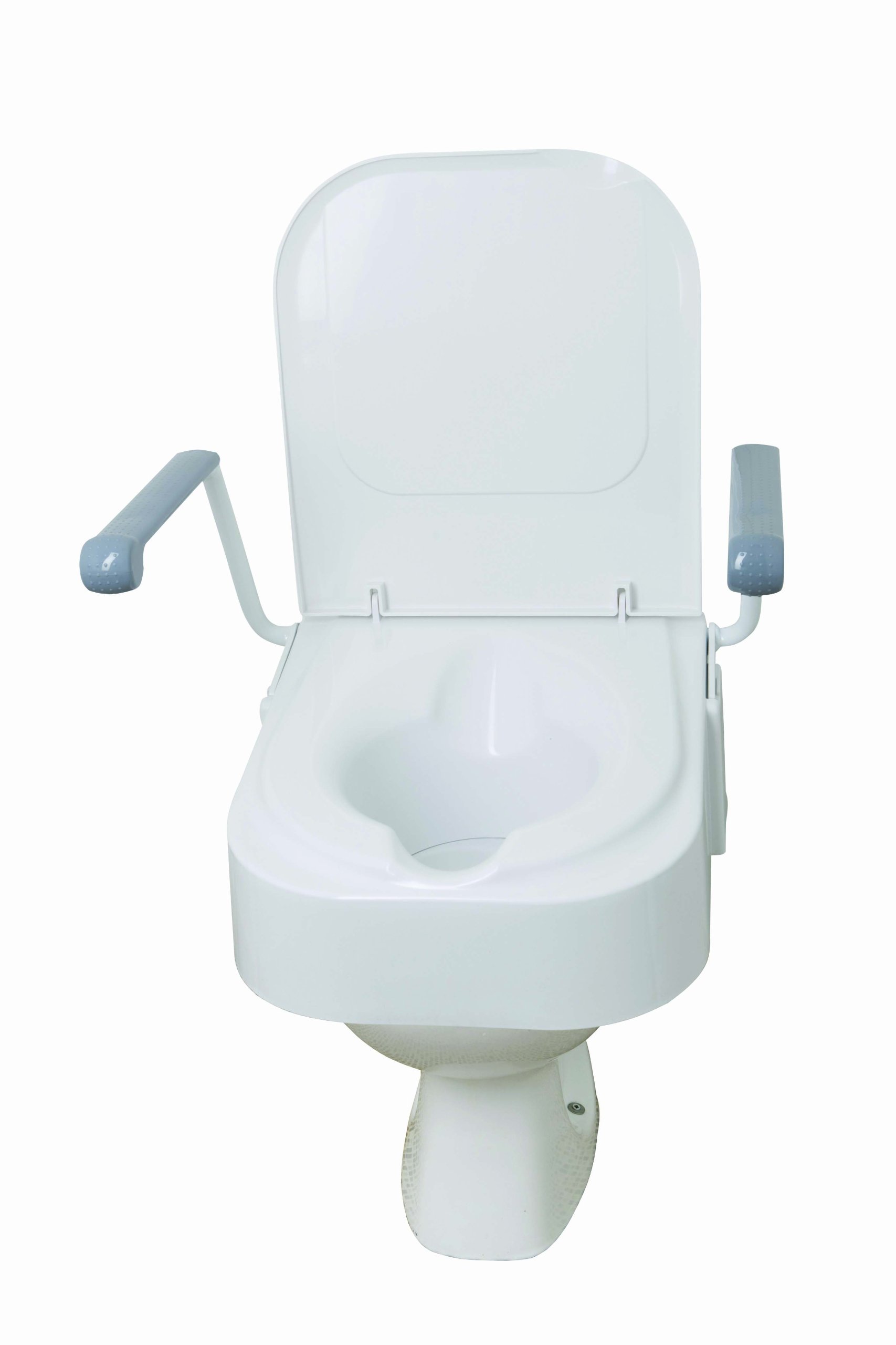 Drive DeVilbiss Raised Toilet Seat with Flip-Up Arms - Adjustable Height Bathroom Safety Aid for Elderly & Disabled - Ideal for Post-Surgery Recovery & Mobility Assistance