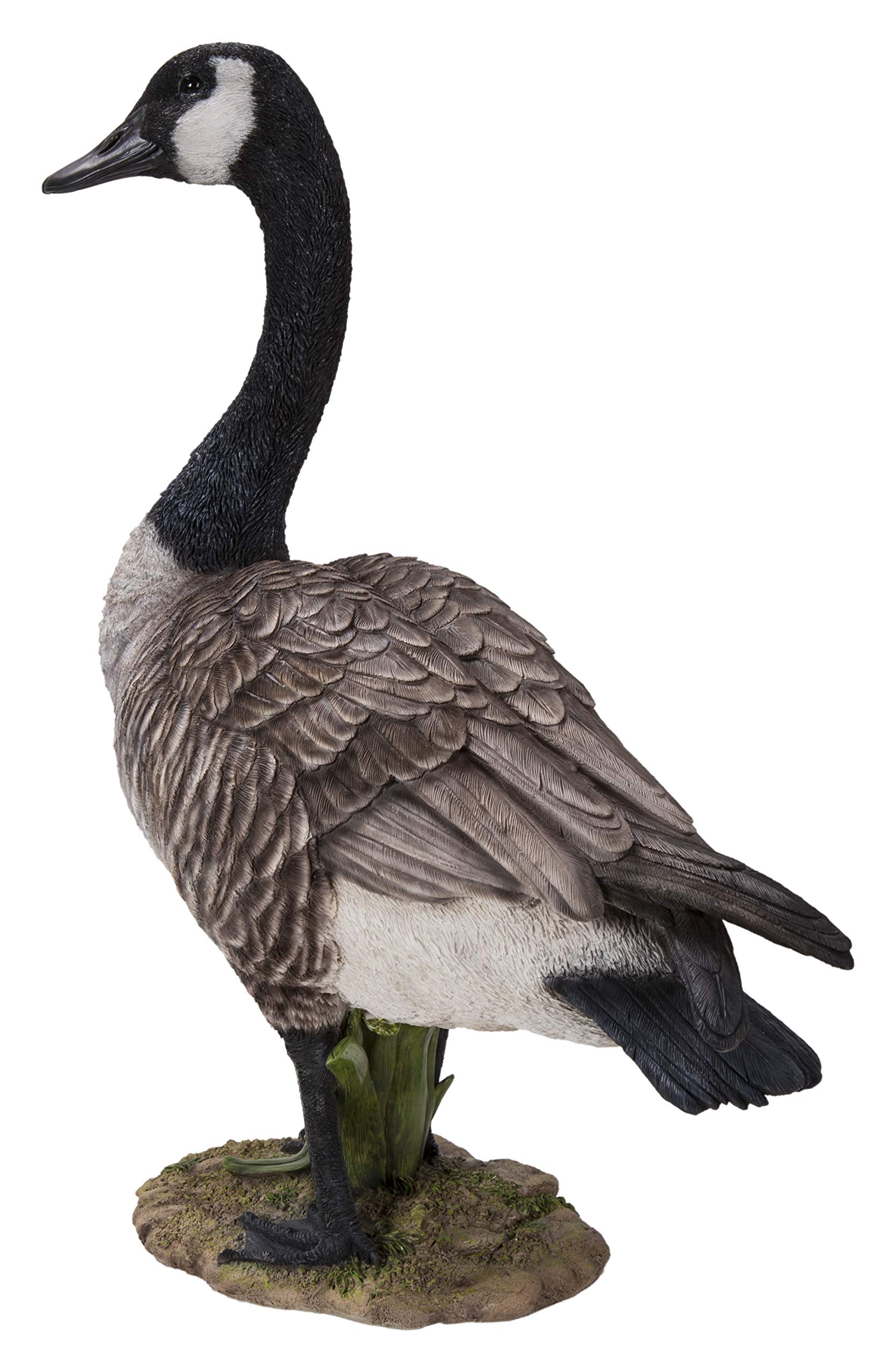Hi-Line Gift Standing Canada Goose Statue - Grey/Natural Decorative Figurine for Home, Office & Garden Decor