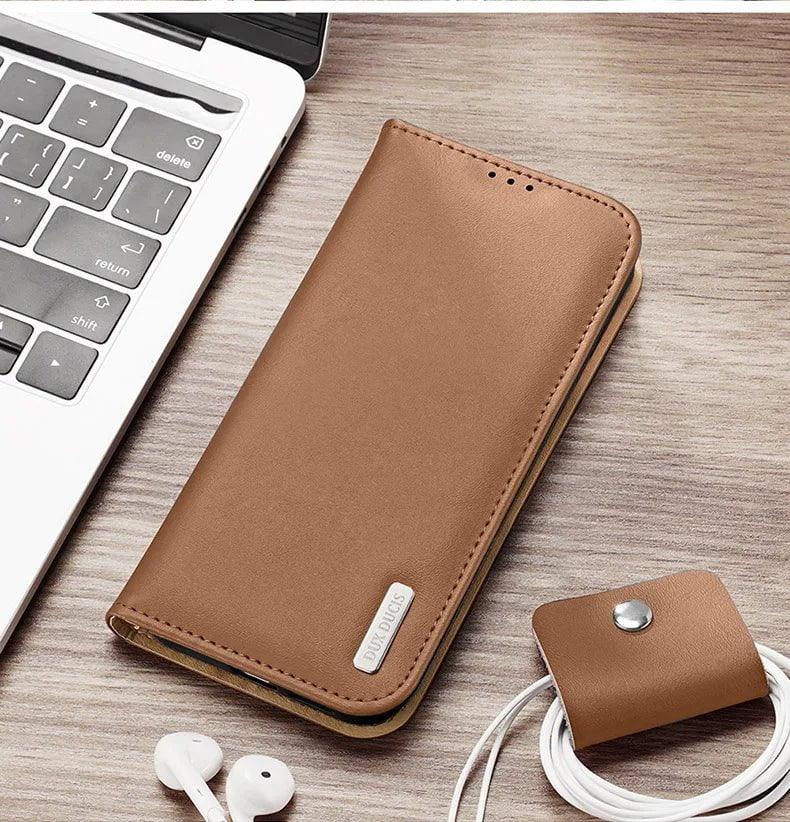DuxDucis Galaxy S24 Genuine Leather Wallet Case - Premium Protective Cover with Card Slots for Samsung Galaxy S24 - Perfect for Business, Travel & Everyday Use