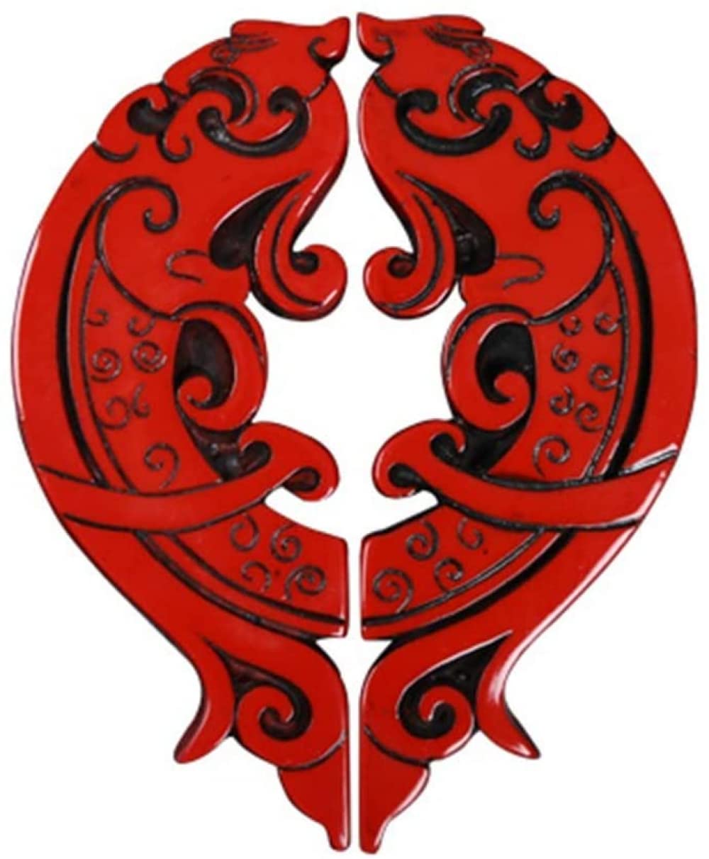 Antique Dragon Pattern Cabinet Door Pulls - Vintage Carved Wine Cabinet Handles, Creative Red Door Handles for Furniture, Kitchen, Bathroom & Home Decor