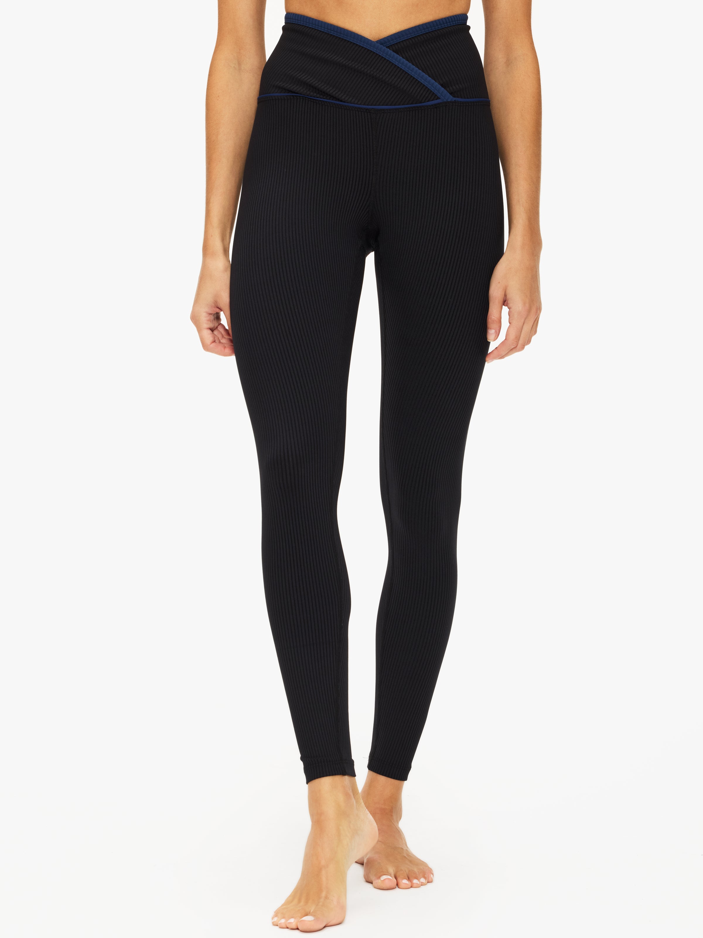 Year Of Ours Ribbed Two-Tone High Waist Leggings - Veronica Yoga Pants for Women, Workout & Lounge Wear