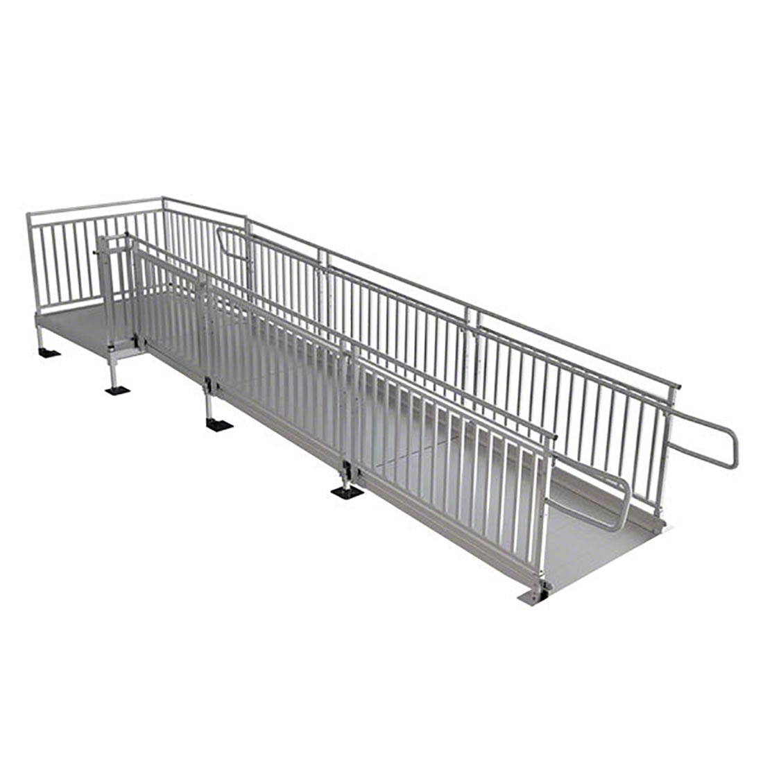 Pathway HD Modular Ramp System with Picketed Handrails - ADA Compliant Wheelchair Access Ramp for Home & Business Use - Durable Aluminum Construction for Indoor/Outdoor Accessibility Solutions