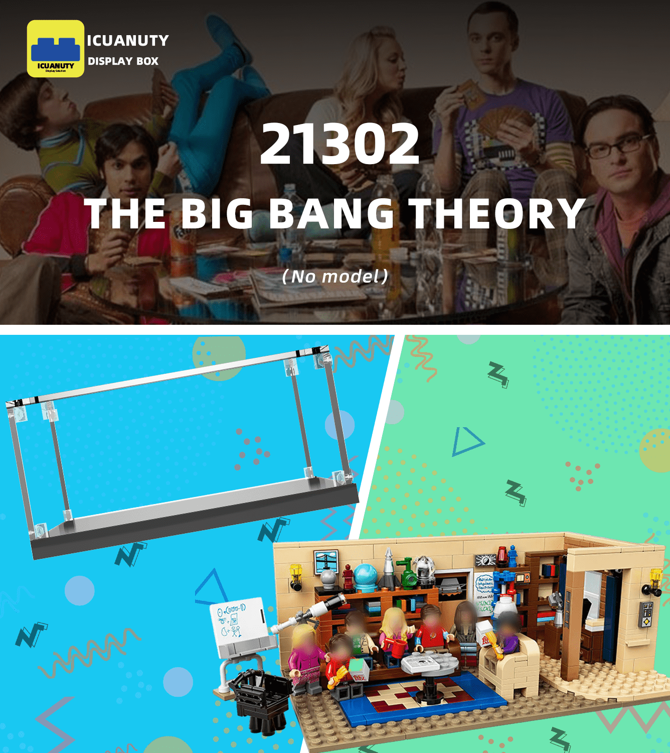 LEGO Ideas The Big Bang Theory 21302 Display Case - Premium Acrylic Showcase for Collectible LEGO Sets - Perfect for Home Decor, Office Display & Gift for TV Show Fans