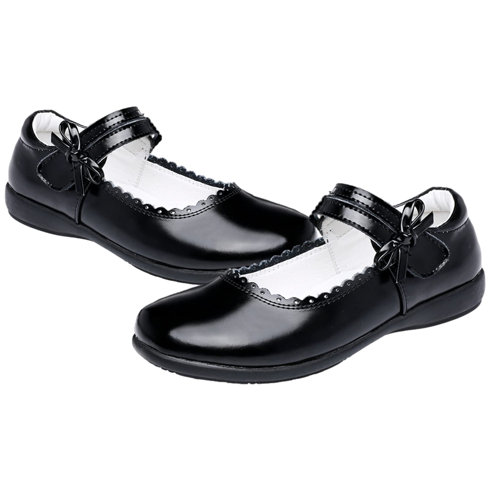Rismart Girls Mary Jane Flats - Lace-Up Princess School Shoes for Back to School, Parties & Special Occasions | Comfortable & Stylish Dress Shoes for Toddler & Little Girls