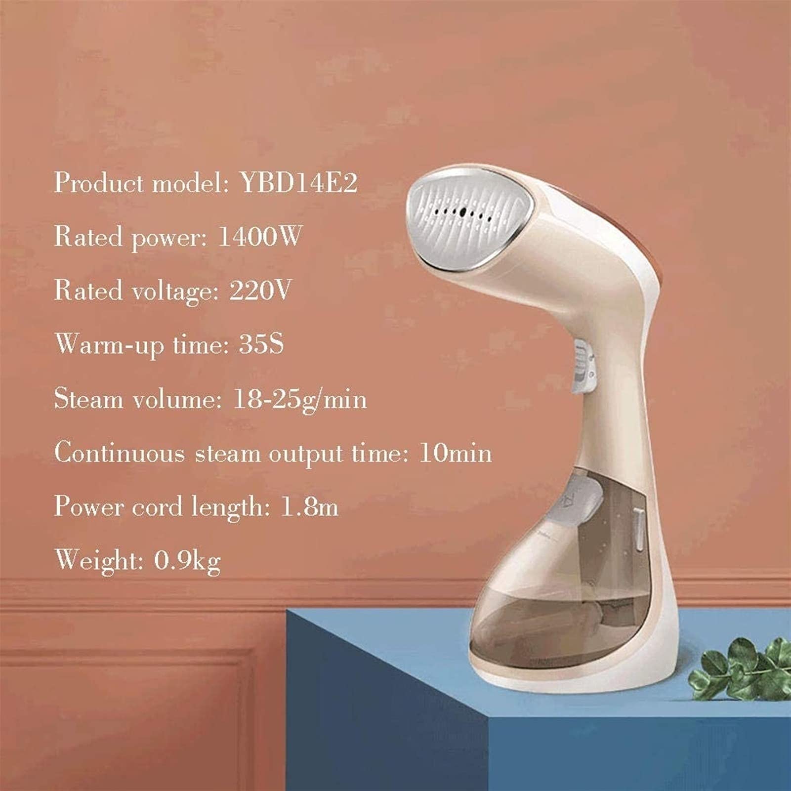 Portable Handheld Clothes Steamer - 1400W Fast Heating Garment Steamer for Wrinkles, Vertical & Horizontal Use - No Ironing Board Needed - Perfect for Home, Travel, and Quick Outfit Refresh