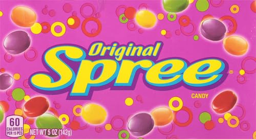 Original Spree Candy Theater Box - 5 Ounce (Pack of 1) | Sweet & Sour Chewy Candy for Movies, Parties & Snacking