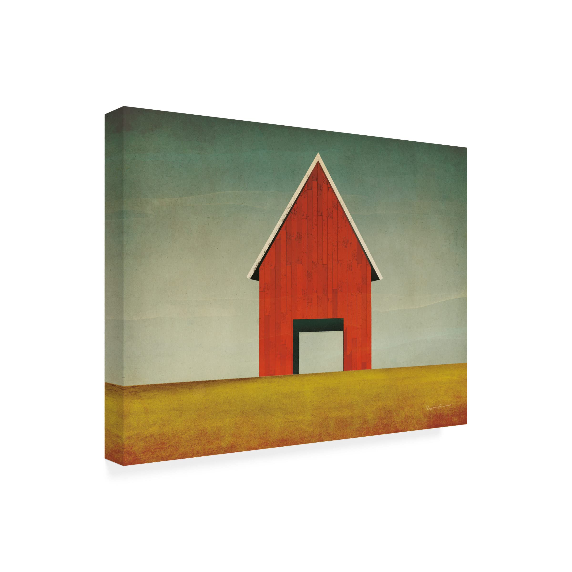 Ryan Fowler 'Red Barn Summer' Canvas Art Print - 35x47 Inch Farmhouse Wall Decor for Living Room, Bedroom & Office - Trademark Fine Art