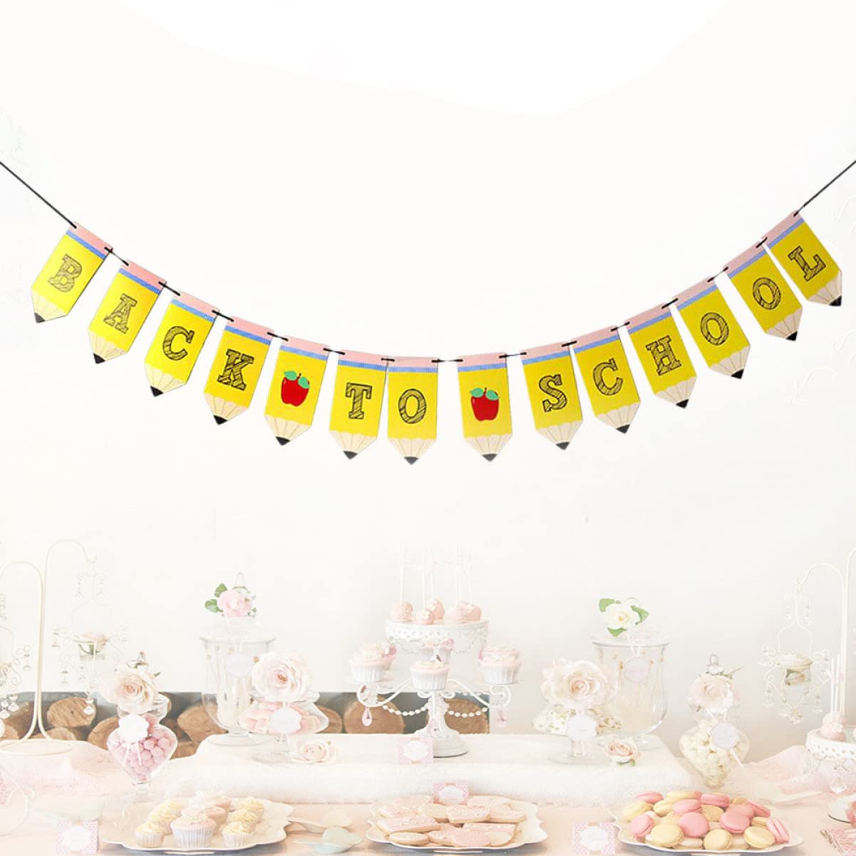 IMIKEYA First Day of School Banner - Back to School Party Decorations, Classroom Welcome Sign, Kindergarten & Preschool Celebration Supplies - Perfect for School Open House, Photo Backdrops & Classroom Decor