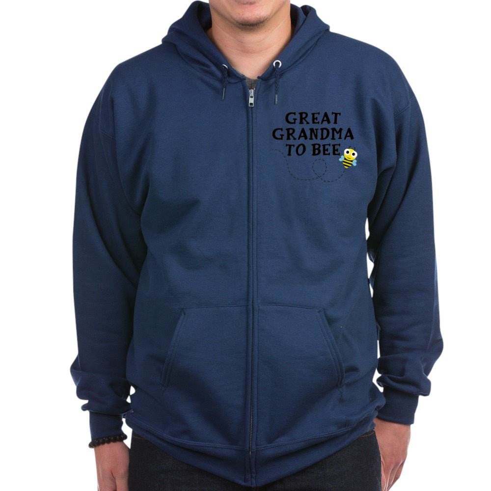 Great Grandma To Bee Zip Hoodie - Dark Color Fleece Pullover for Women | Cozy & Warm Winter Hooded Sweatshirt | Perfect Gift for Grandmothers, Family Reunions & Casual Outings