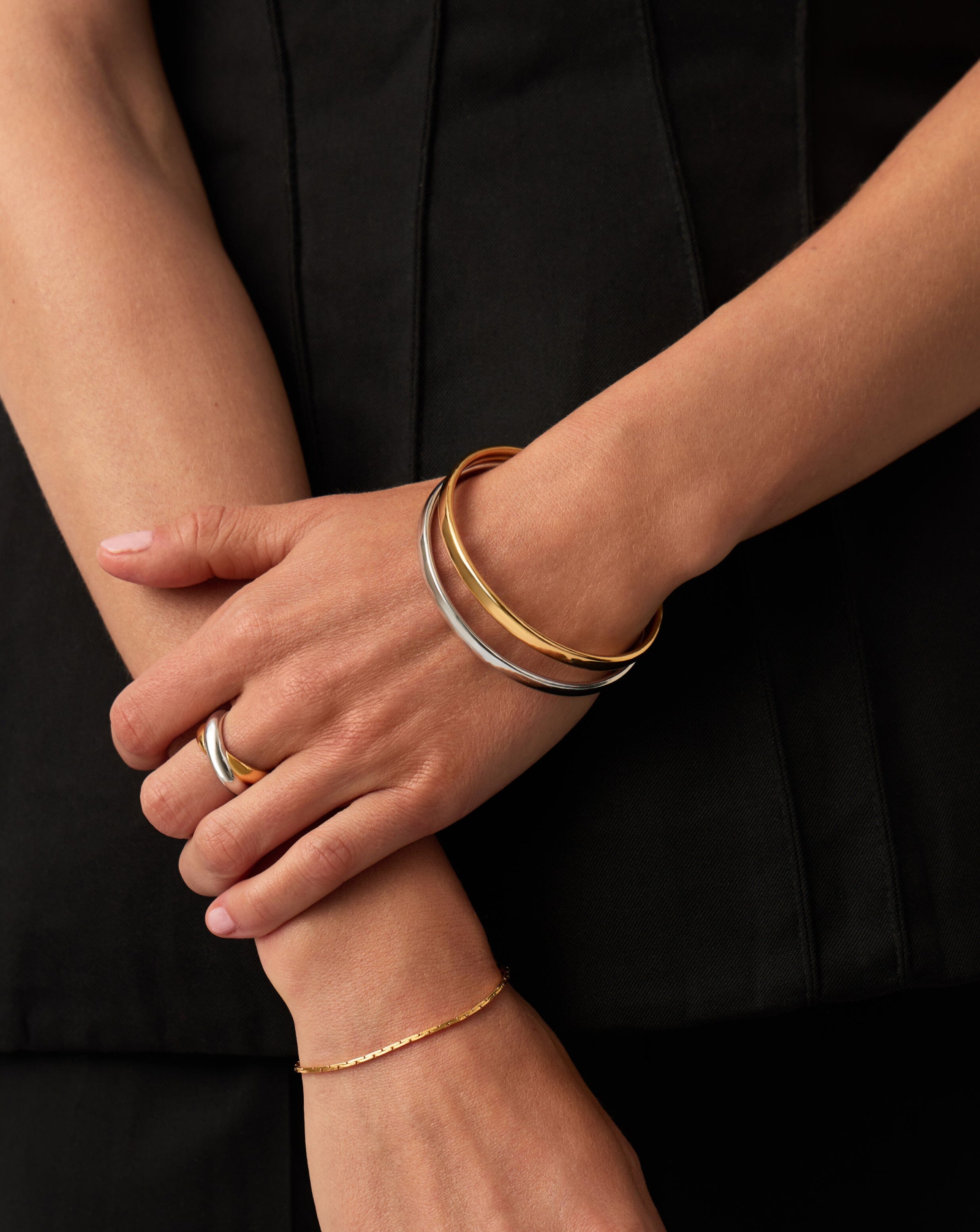 Classic Mixed Metal Bangle Bracelet Set for Women - Gold & Silver Stackable Bangles | Perfect for Everyday Wear, Layering & Special Occasions