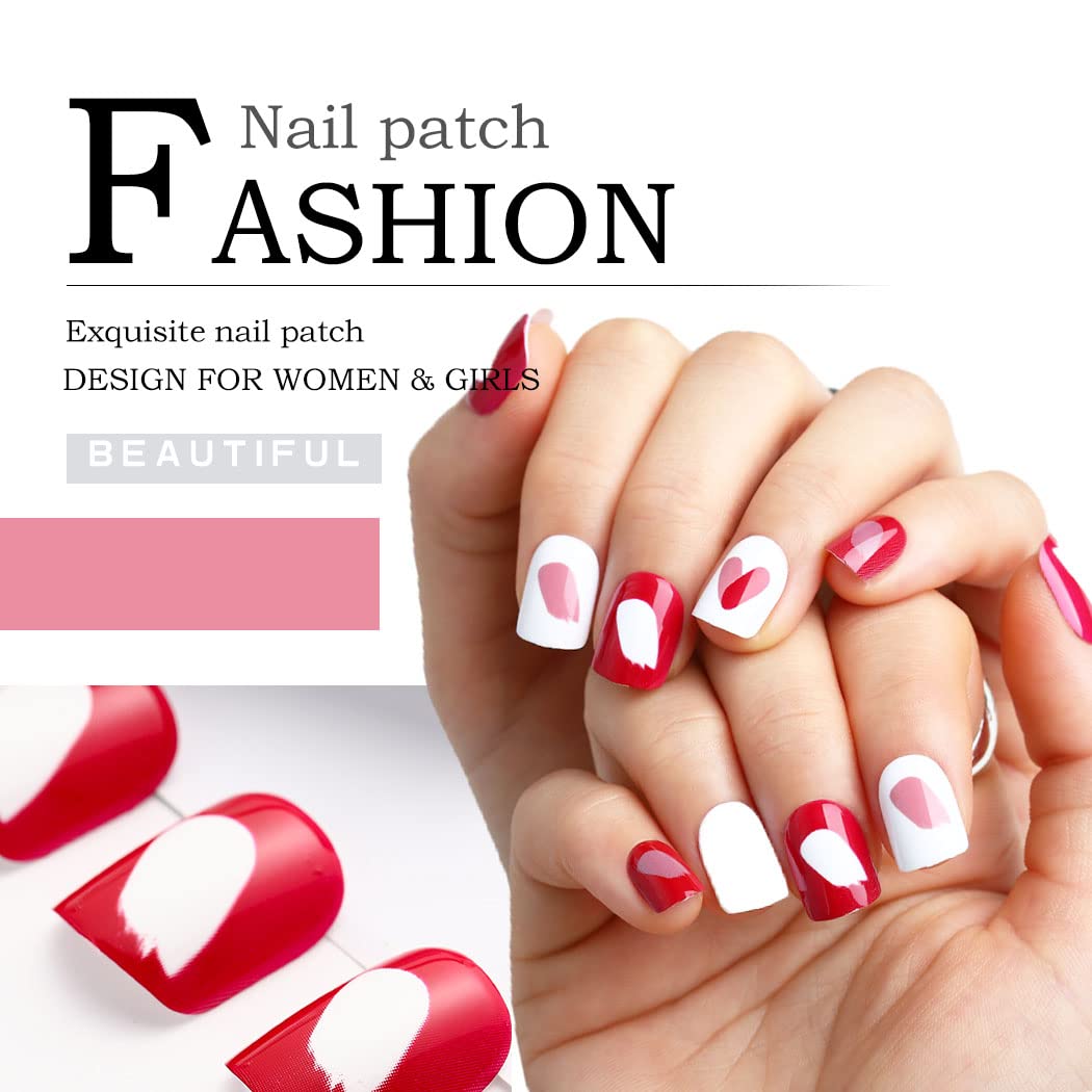 24Pcs Glossy Pink Ombre Press on Nails - Short Square Fake Nails with Full Cover Design for Women & Girls | Perfect for Parties, Weddings & Daily Wear (Pink Gradient)
