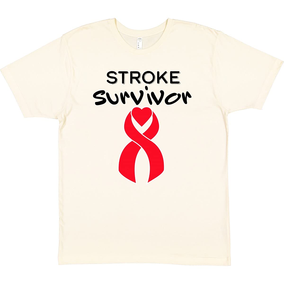 Inktastic Stroke Survivor Red Ribbon T-Shirt - Awareness & Support Apparel for Stroke Warriors - Perfect for Fundraisers, Survivor Events & Everyday Wear