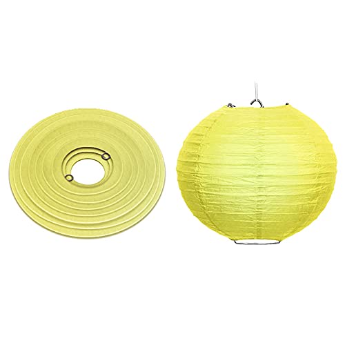 5 Pack Yellow Tissue Paper Lanterns (14 Inch) - Wedding, Party, Birthday & Baby Shower Decorations - Perfect for Indoor & Outdoor Events, Home Decor and Festive Celebrations