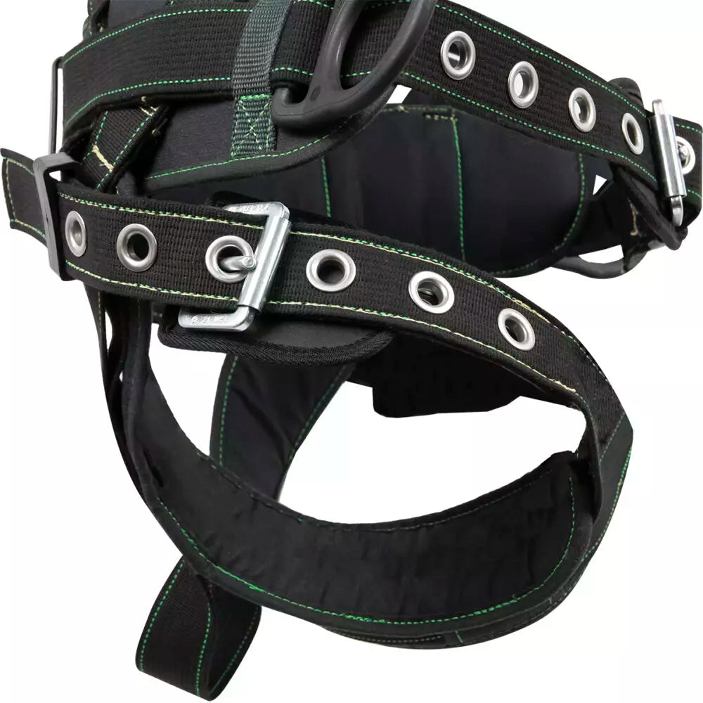 Arc Flash Construction Safety Harness - DE 3D Back Support, DE QC Chest Strap, TB Leg Straps for Fall Protection - Ideal for Roofing, Construction & Industrial Work