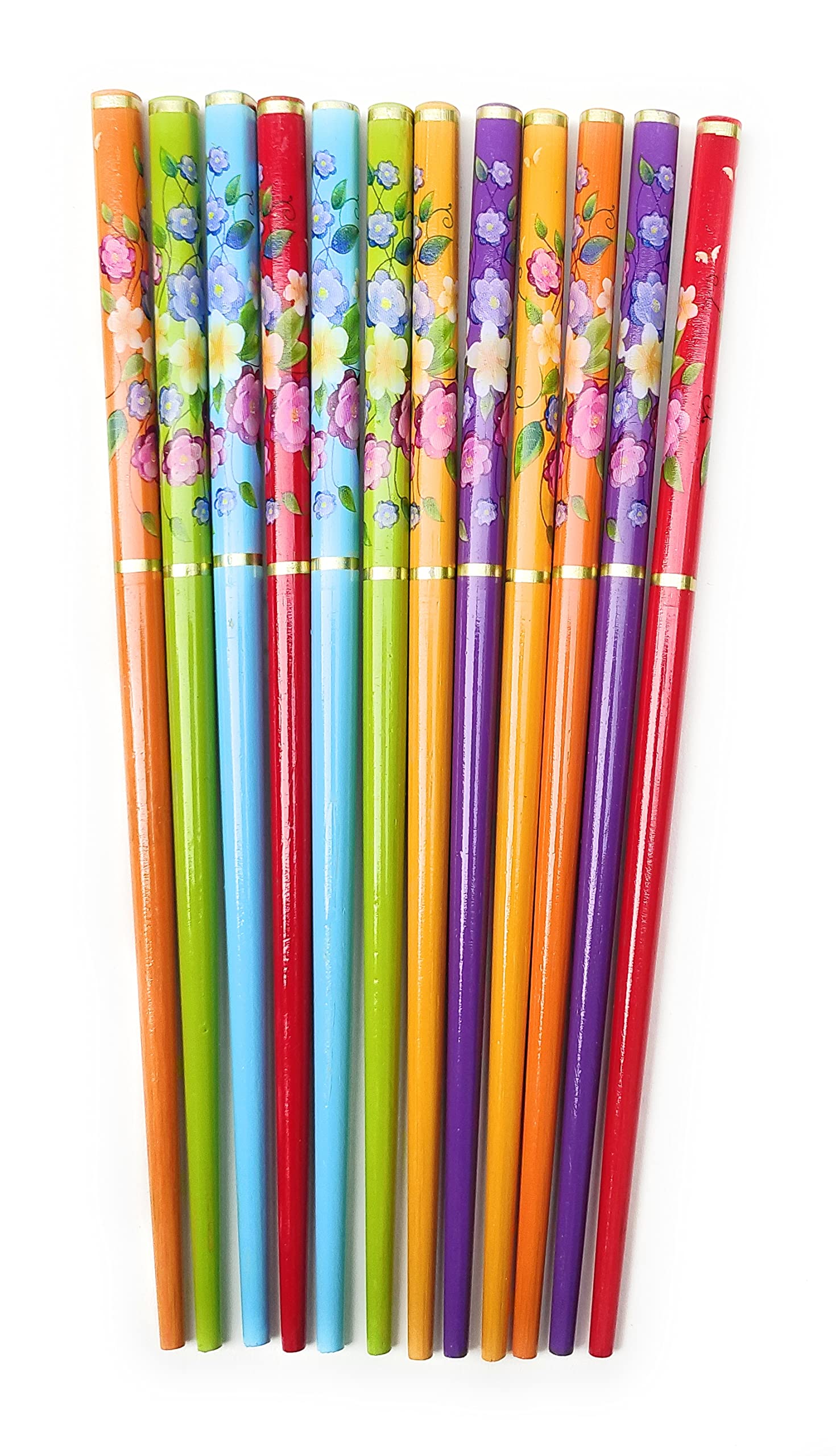 GIRLYZ ATTIRE Wooden Hair Stick Set - 5 Pack Natural Hair Pins for Buns, Updos & Braids | Simple Printed Juda Stick & Hair Clip for Women | Perfect for Weddings, Parties & Everyday Styling