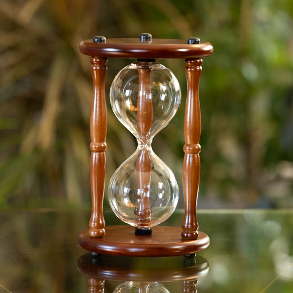 Premium Walnut Wood Hourglass Timer Kit - 1/5/15 Minute Sand Timer for Cooking, Games & Classroom Activities - Elegant Desk Decor & Gift Idea
