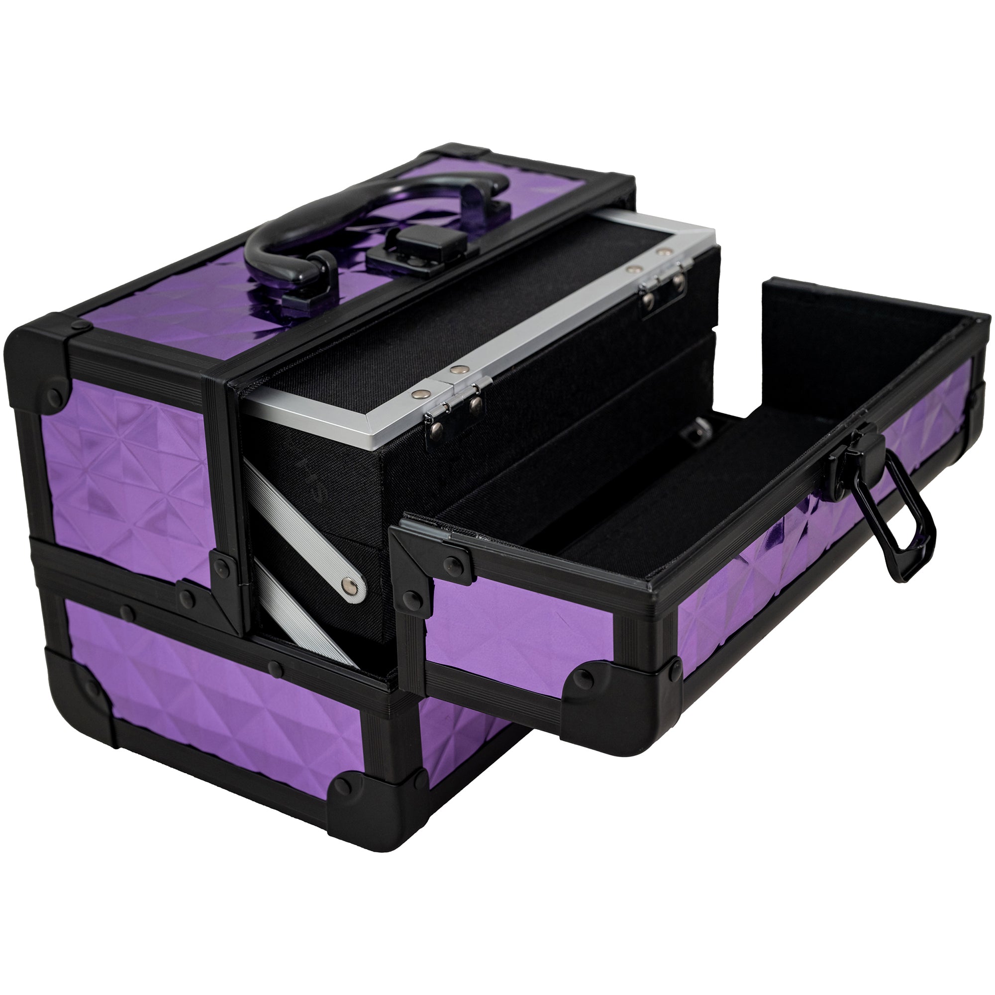 Professional Makeup Train Case with Mirror - Portable Cosmetic Organizer for Makeup Artists & Travel - Perfect for Salon, Home, and On-the-Go Beauty Needs