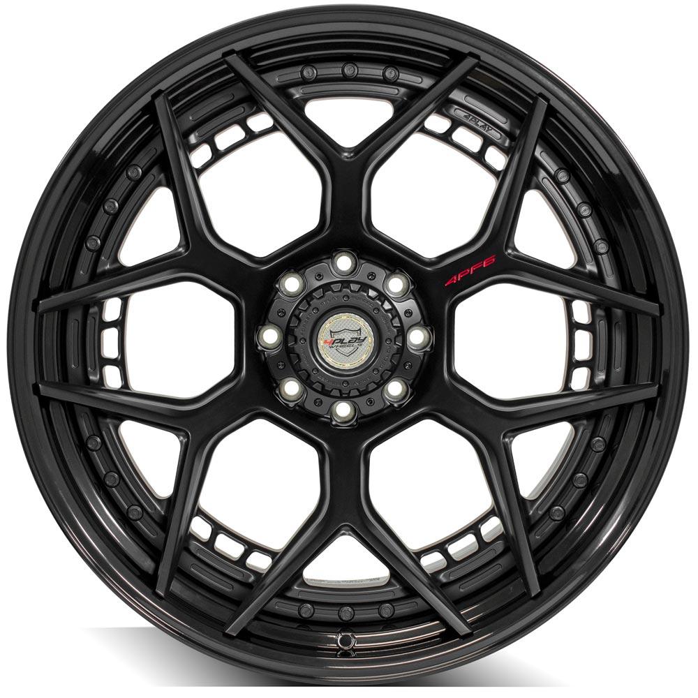 4Play Forged Series 4PF6 Matte Black Center with Gloss Black Barrel 24x14.0 Wheels 8x170mm Bolt Pattern 124.9mm Hub - Perfect for Off-Road Trucks & SUVs, Custom Builds & Show Vehicles