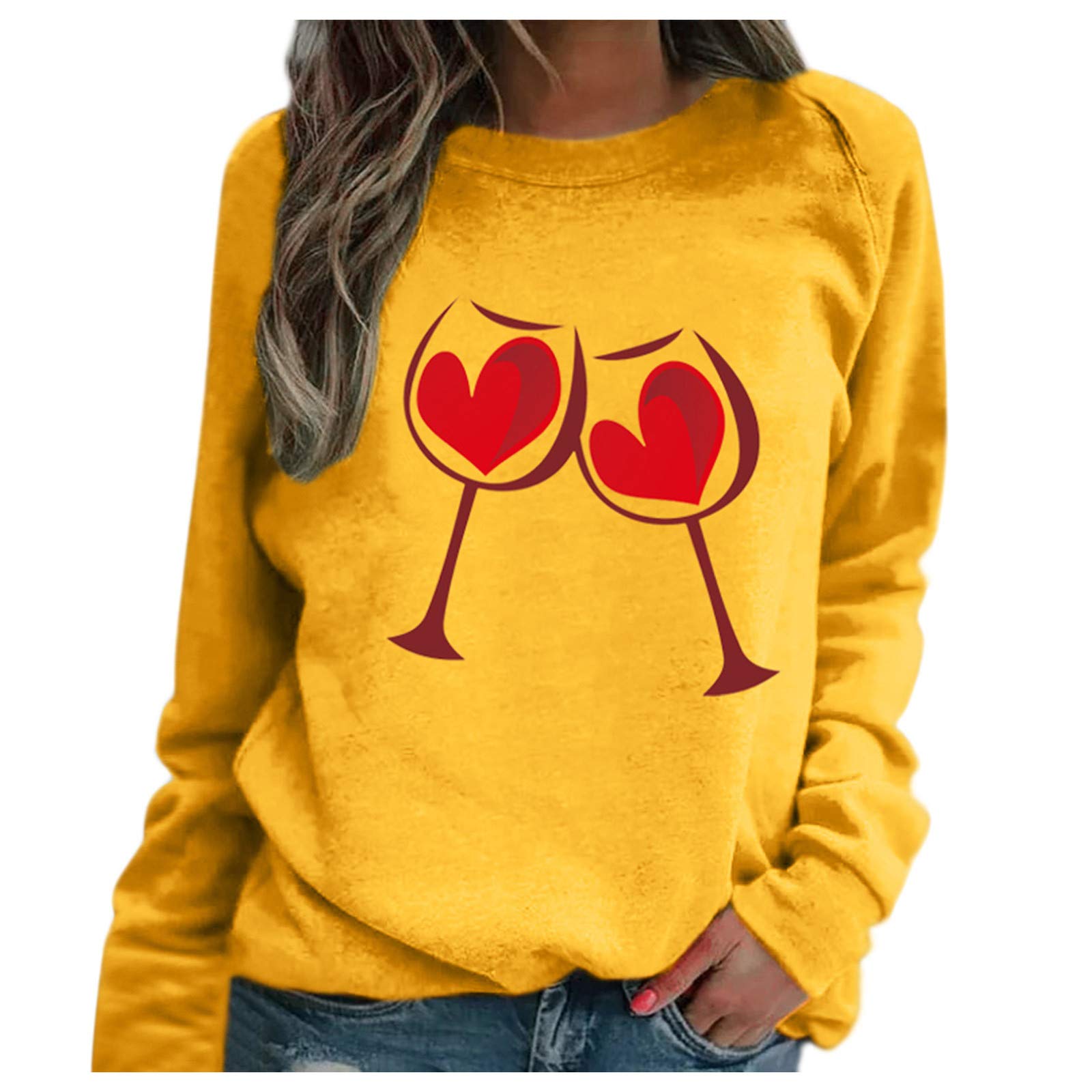 Women's Long Sleeve Casual Printed Blouse - Plus Size Floral Raglan Tops for Wine Tasting, Date Night & Everyday Wear