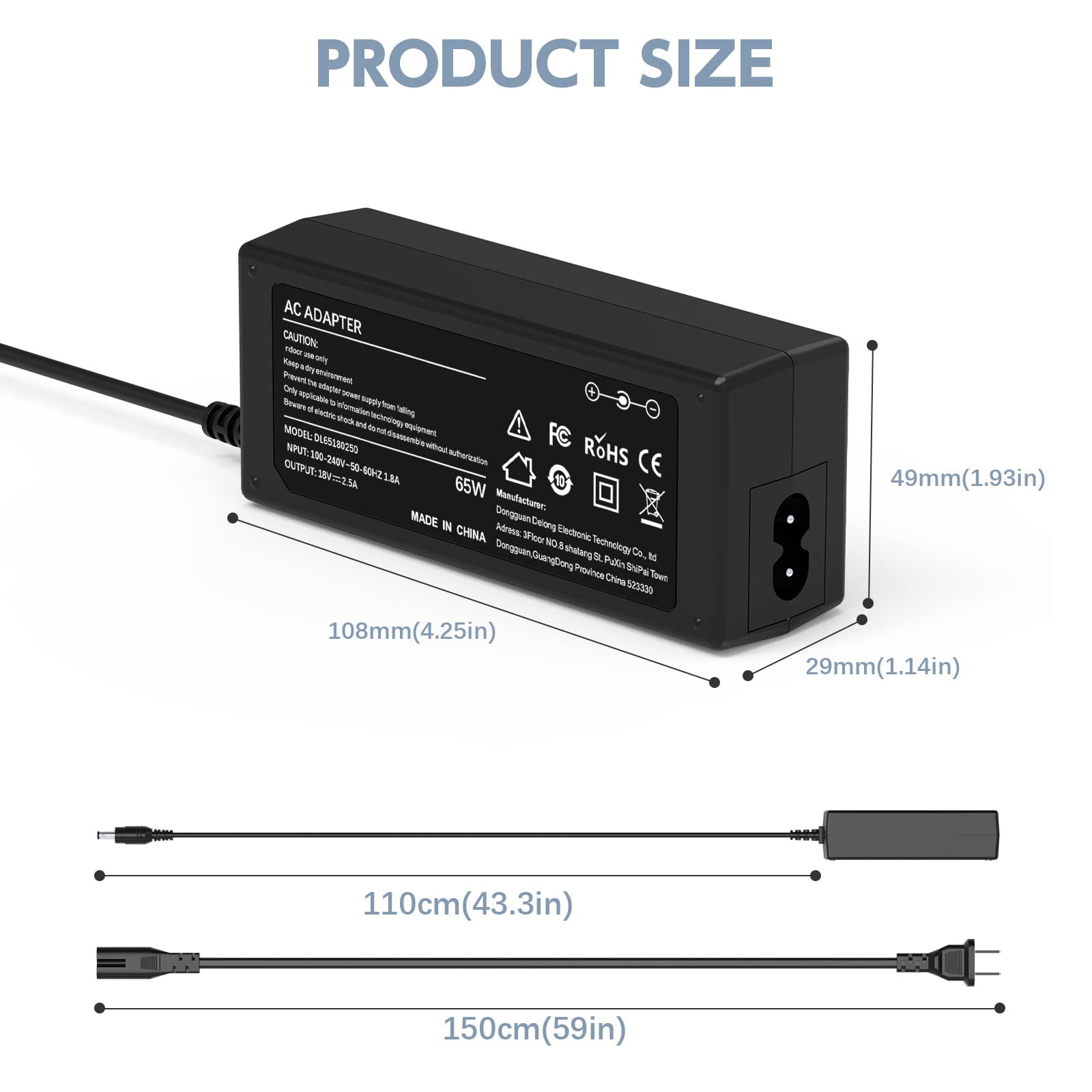 Original Cricut 18V Power Adapter Replacement for Explore Air 2/Maker/Expression2/Create/Cake/Mini/Original/One - Black Power Cord for DIY Crafting, Scrapbooking & Vinyl Cutting Projects