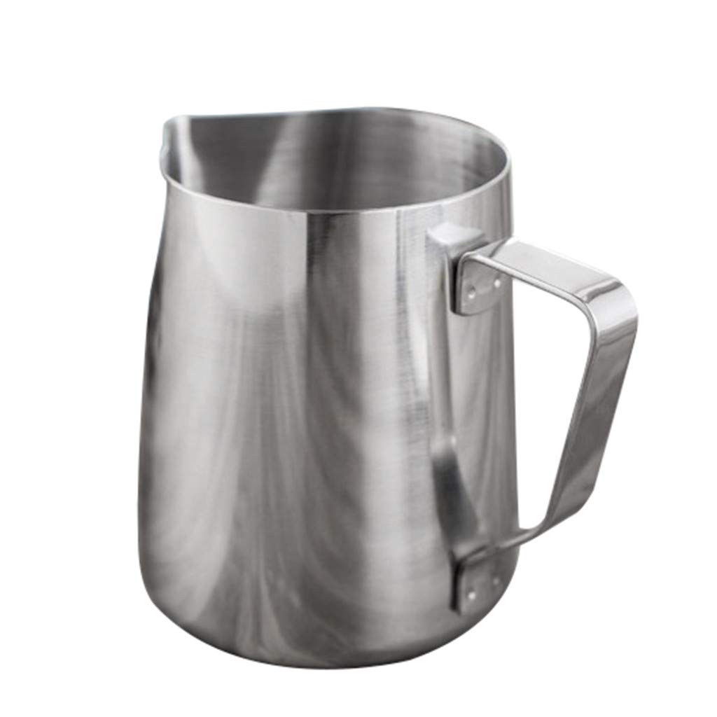 Owill Stainless Steel Milk Frothing Pitcher - Professional Cappuccino & Latte Art Pouring Jug for Espresso & Coffee - Perfect for Home Baristas & Coffee Shops