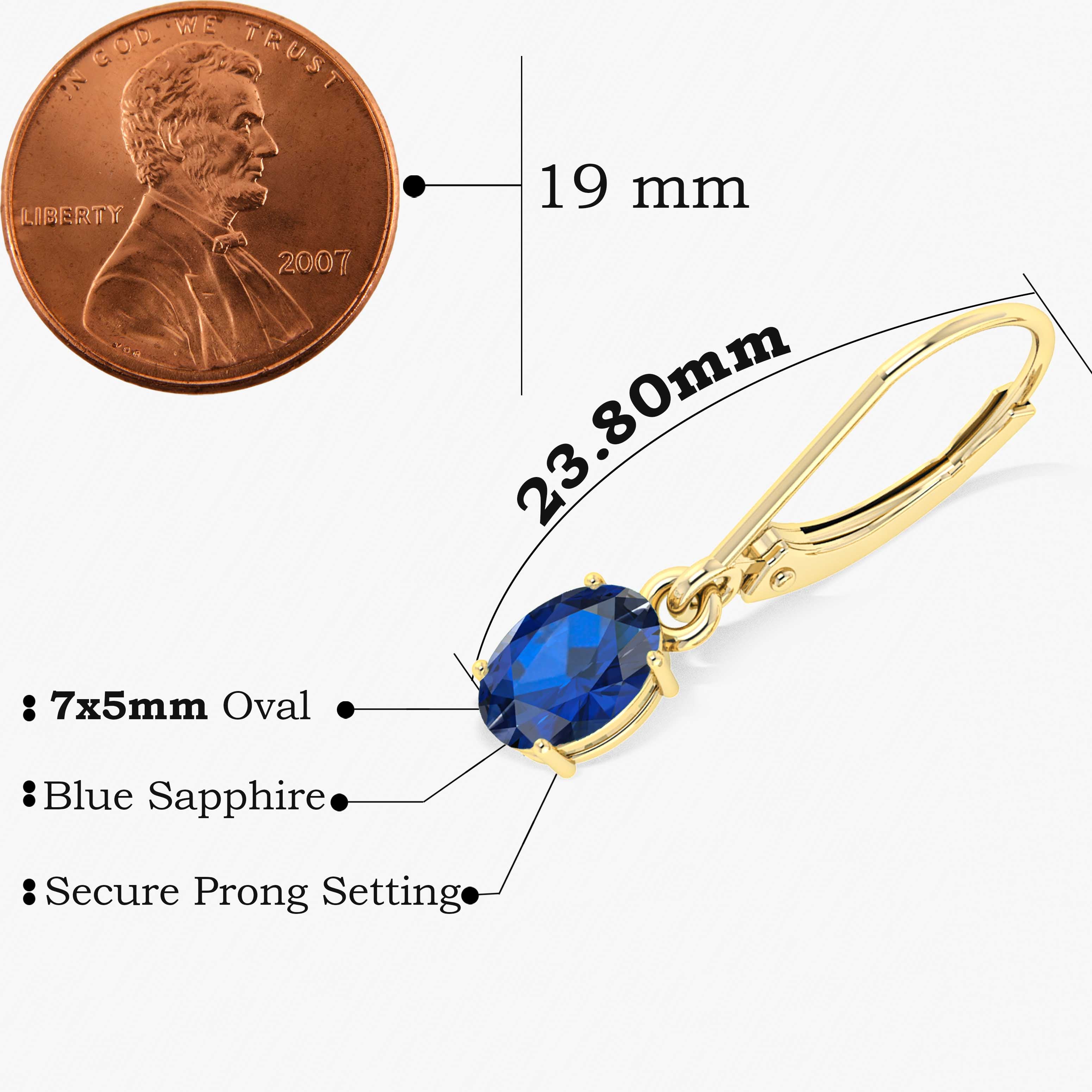 Blue Sapphire Gemstone Oval Dangle Earrings for Women – Elegant Jewelry for Parties, Weddings & Special Occasions
