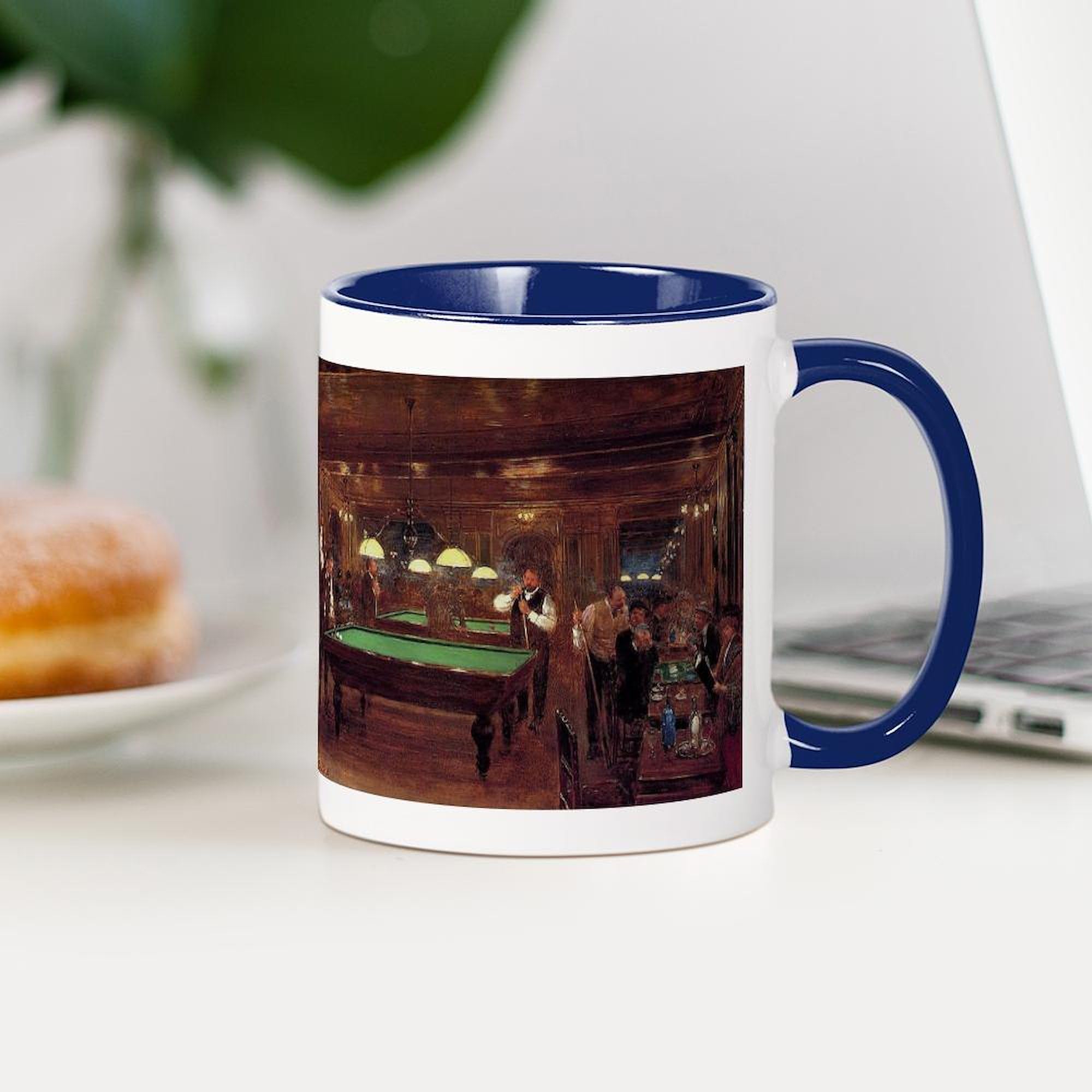 Billiards Art 11 oz Ceramic Coffee Mug (325 ml) - Perfect for Pool Lovers & Coffee Enthusiasts - Ideal for Home, Office & Game Room Use