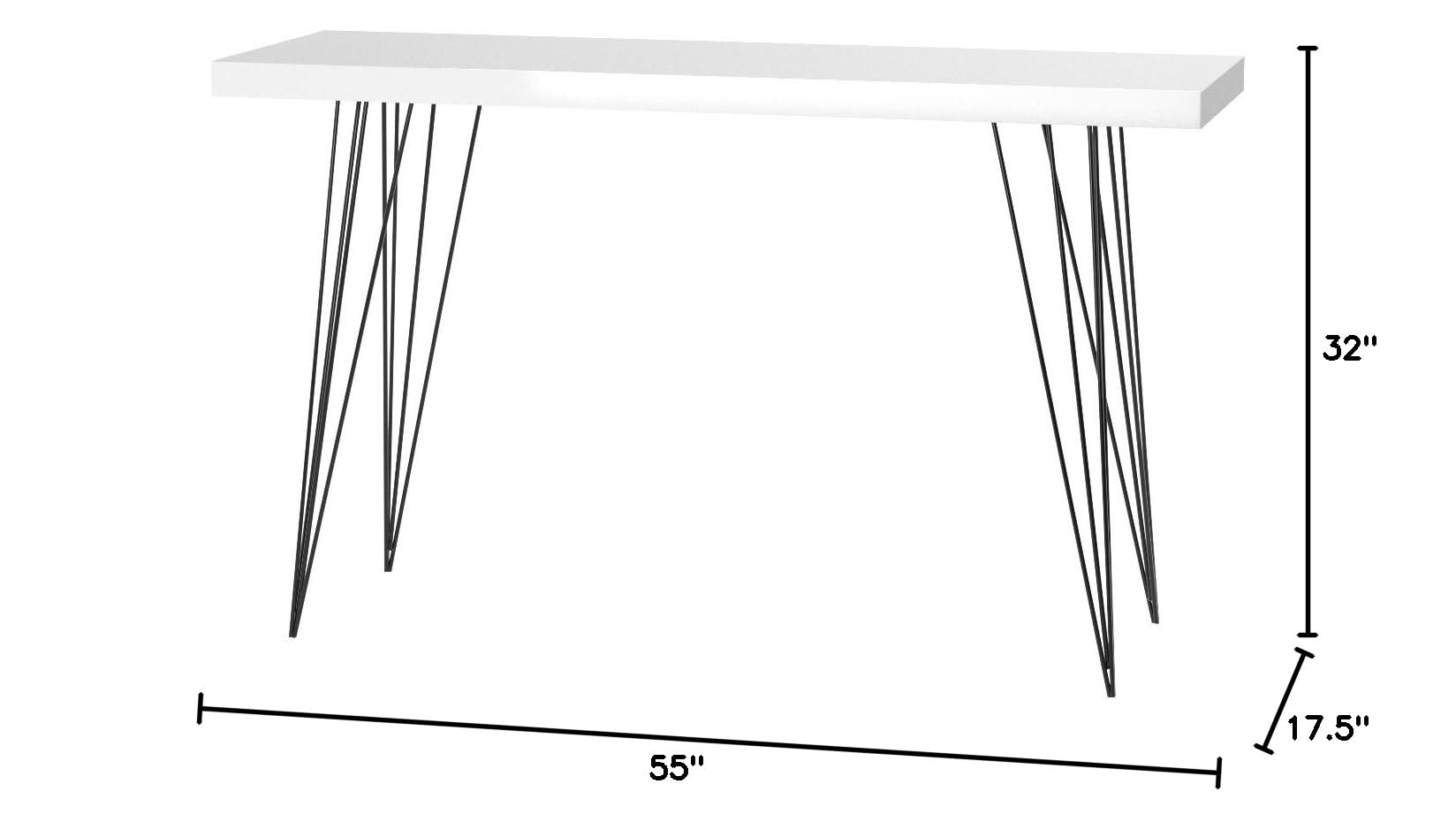 Safavieh Wolcott White Console Table - Modern Entryway Furniture for Hallway & Living Room Decor