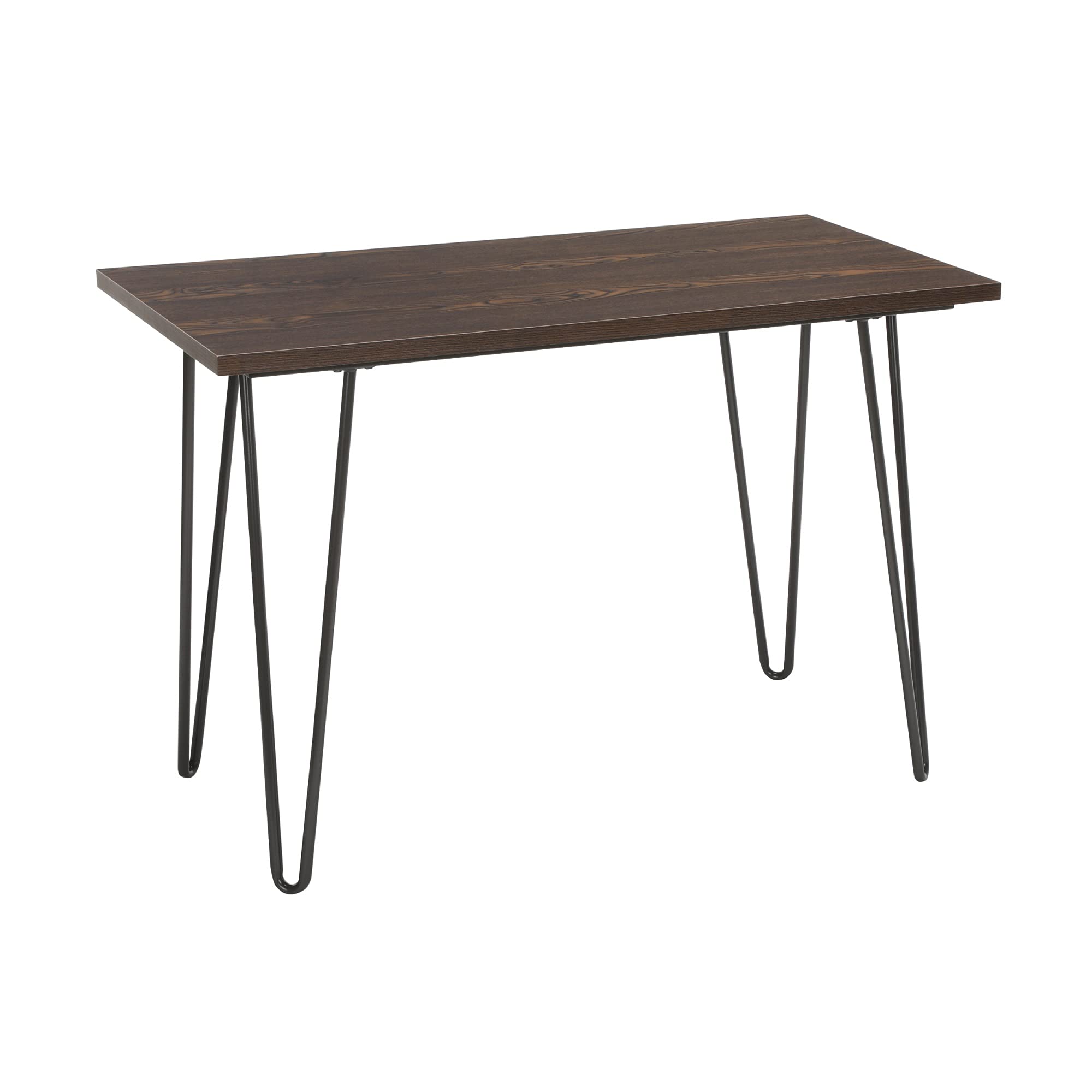 Ergode 44 Inch Vintage Writing Desk with Hairpin Legs - Gray/Wenge Wood Home Office Desk (ESS-1054-GRY-WEN) | Perfect for Small Spaces, Modern Home Offices & Retro Decor