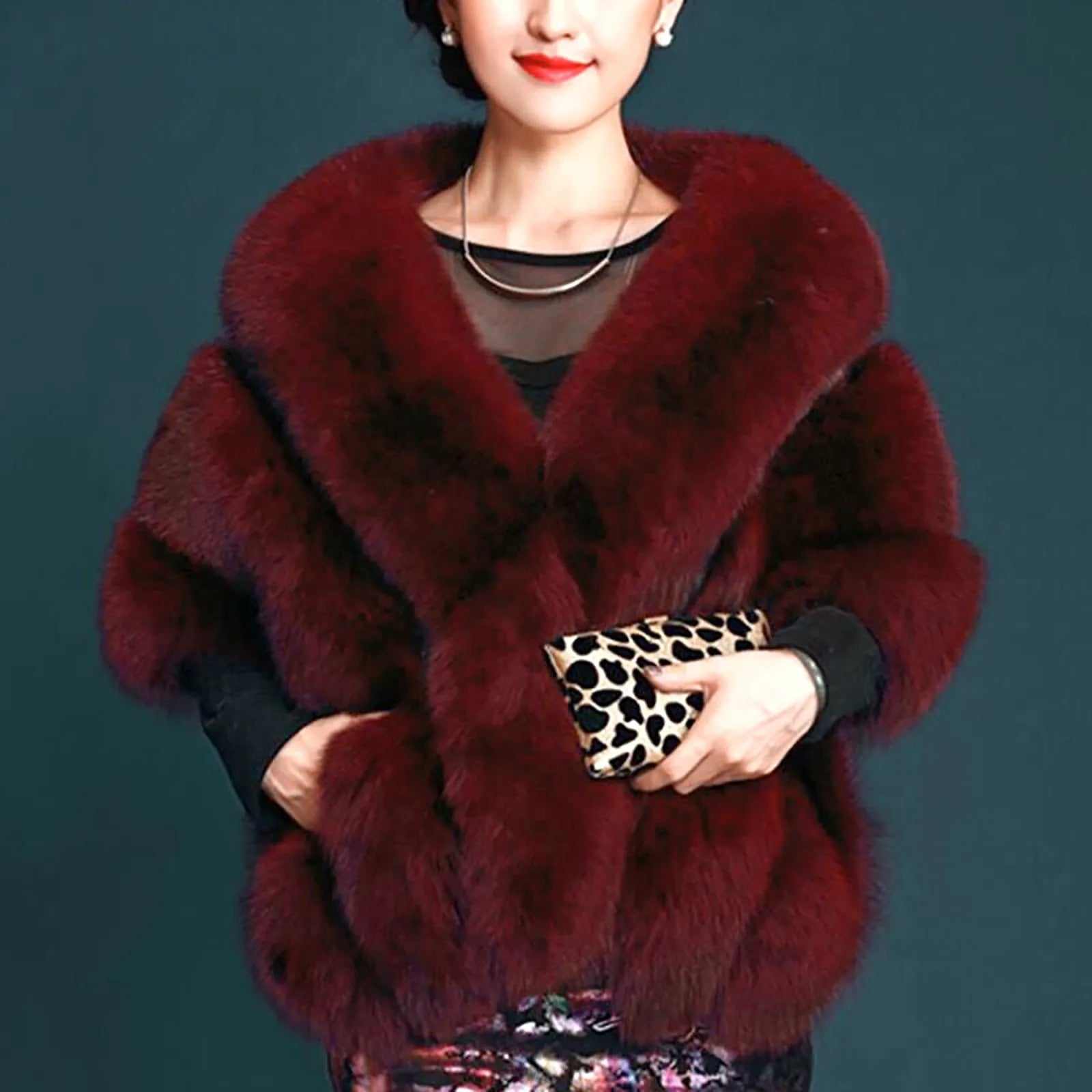 Luxury Faux Fur Shawl for Weddings - Soft Thick Bridal Wrap, Elegant Women's Formal Accessory for Parties, Evening Events & Winter Occasions