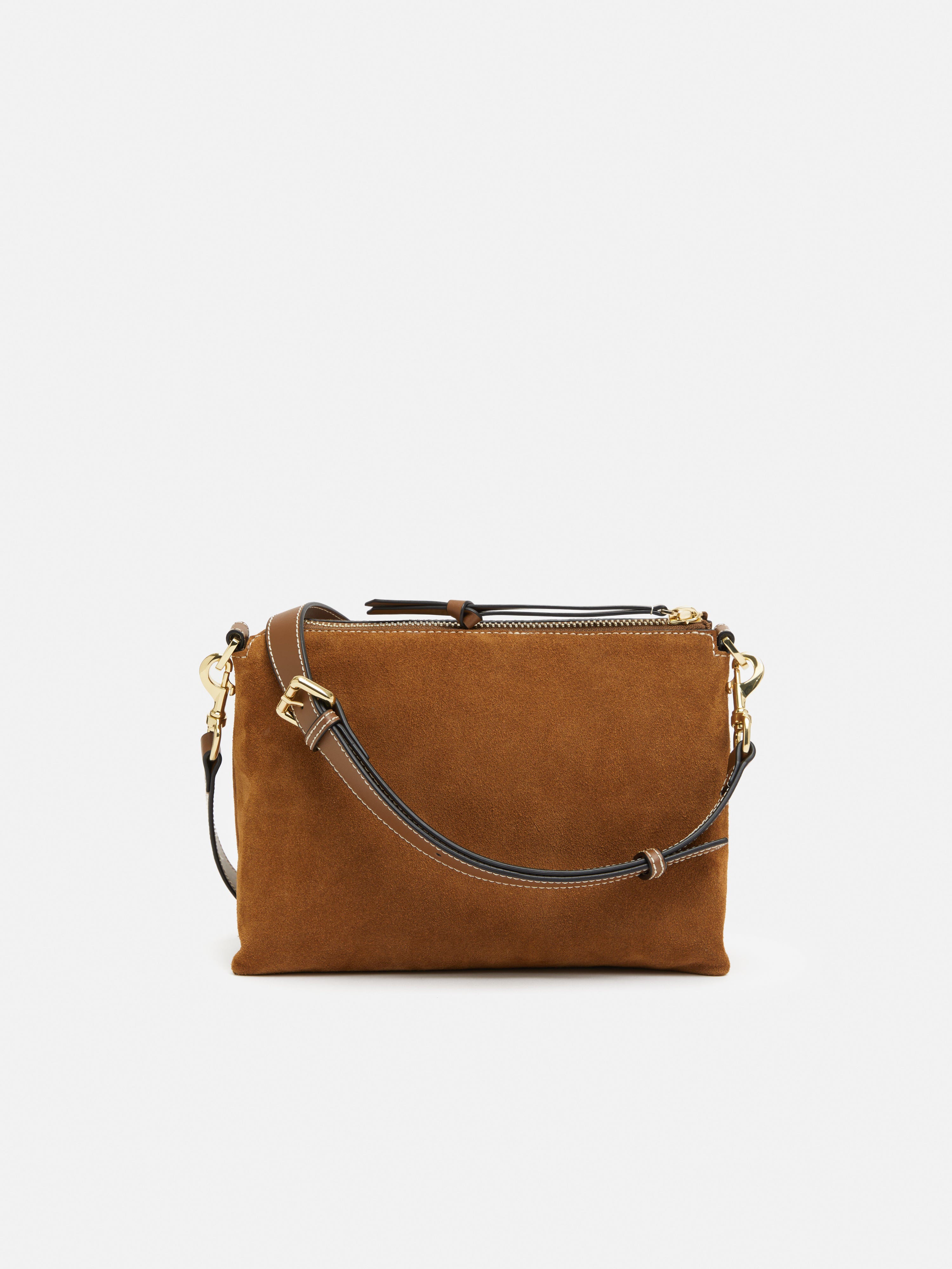 Ava Suede Crossbody Bag in Tan - Stylish & Lightweight for Everyday Use, Travel & Shopping