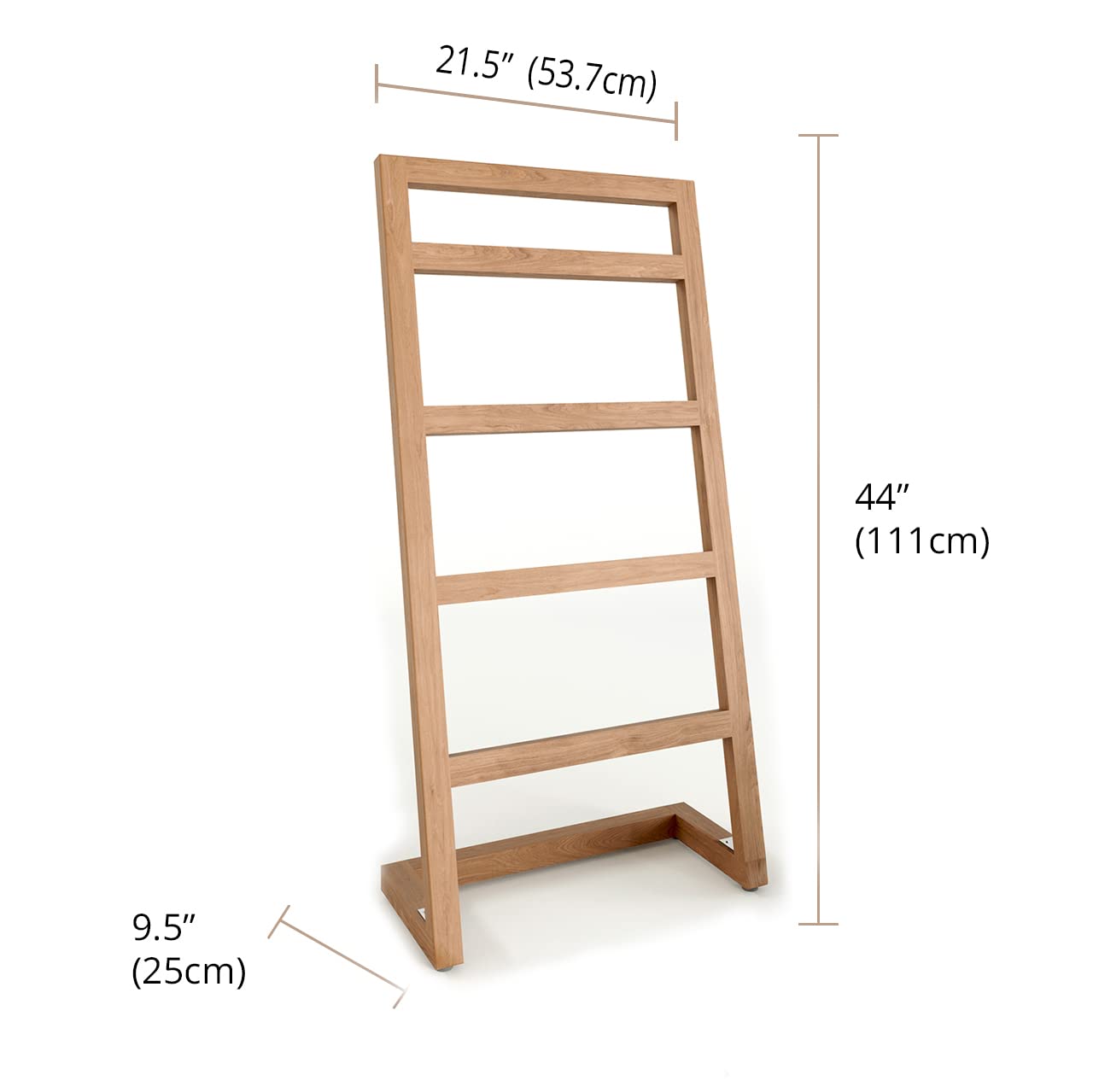 AquaTeak Patented Sula Angled Teak Towel Stand - Premium Bathroom Organizer for Spa, Poolside & Luxury Home Decor