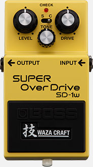Boss SD-1W Super Overdrive WAZA Craft Guitar Effects Pedal - Premium Compact Overdrive for Blues, Rock & Metal Guitarists | Stage & Studio Use