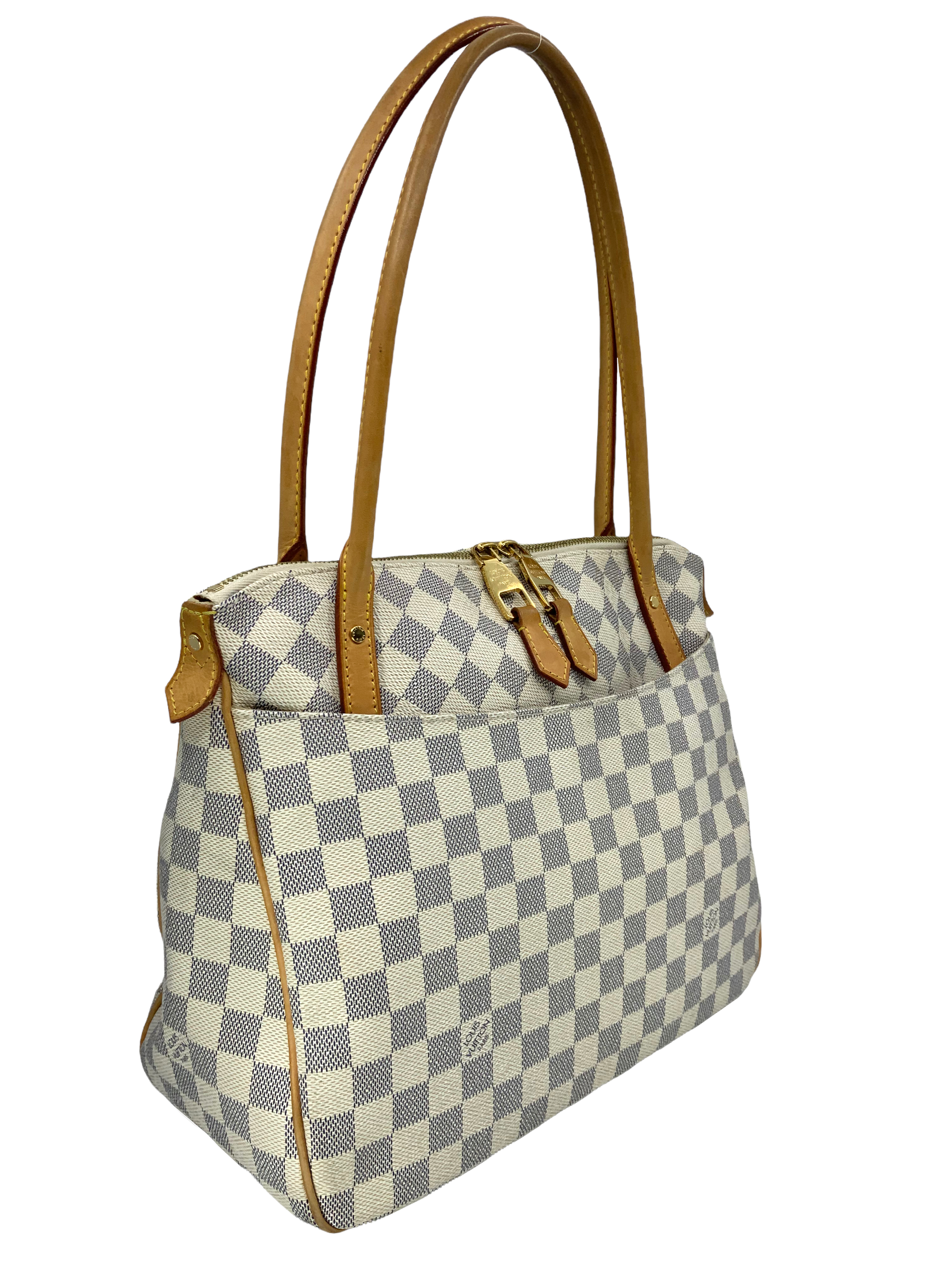 Authentic Louis Vuitton Damier Azur Figheri PM Crossbody Handbag for Women - Luxury Designer Shoulder Bag for Work, Travel & Everyday Use