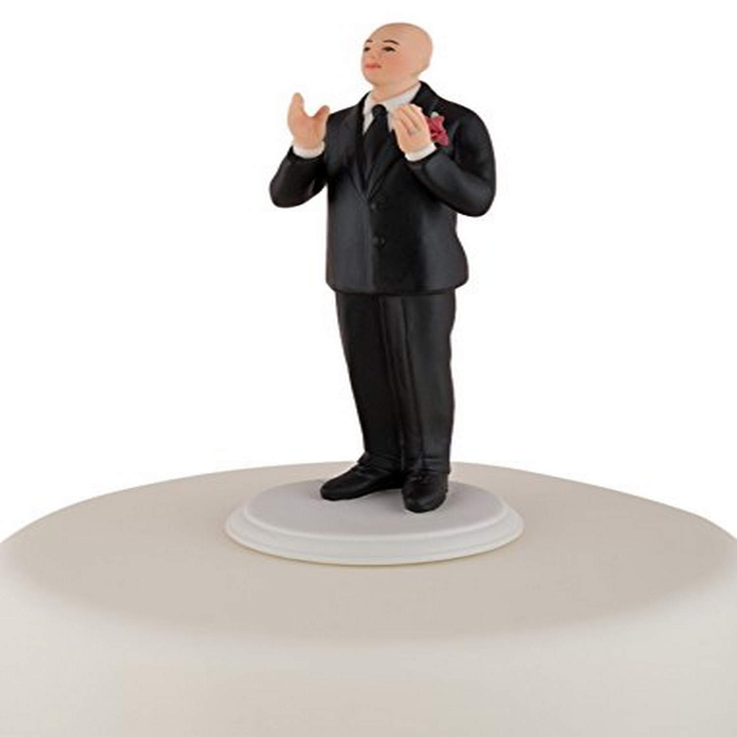 Weddingstar True Romance Light Bald Groom Cake Topper - Black | Elegant Wedding Cake Decoration for Groom, Anniversary & Romantic Celebrations