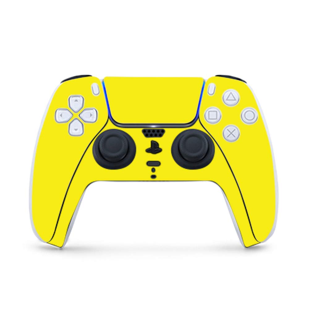 MightySkins PS5 Controller Skin - Solid Yellow Vinyl Decal Wrap Cover | Protective & Durable Custom Design | Easy to Apply & Remove | Made in USA | Perfect for Gaming, Personalization & Console Protection