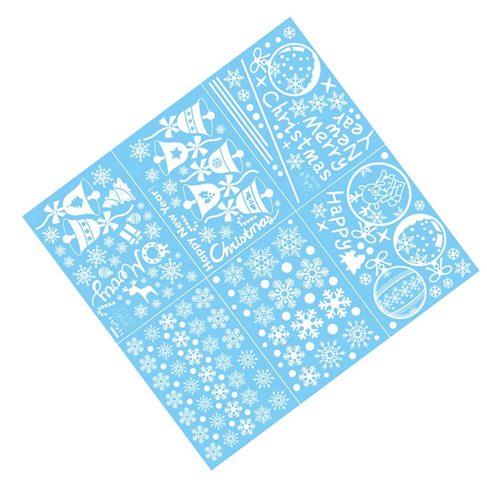 VALICLUD 1 Set of 24 Bell & Snowflake Window Cling Stickers - Christmas Electrostatic Decals for Glass Doors, Windows - Holiday Home Decor, Party, Office, Classroom (Winter Wonderland Theme)