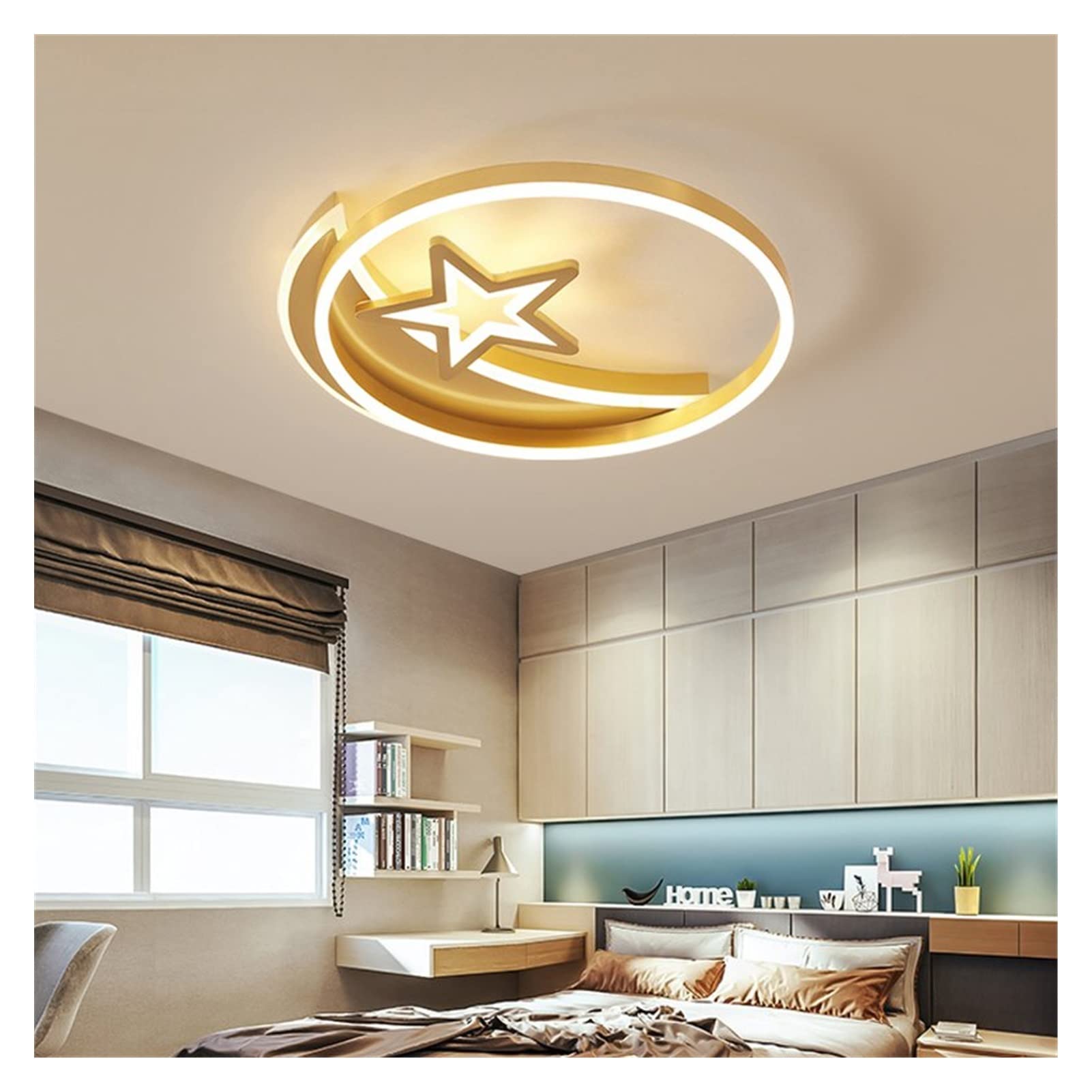 Modern Gold LED Chandelier - Dimmable Aluminum Ceiling Light Fixture for Bedroom, Living Room & Kitchen | Warm White Lighting | Kids Room Decor | Elegant Home Lighting Solution