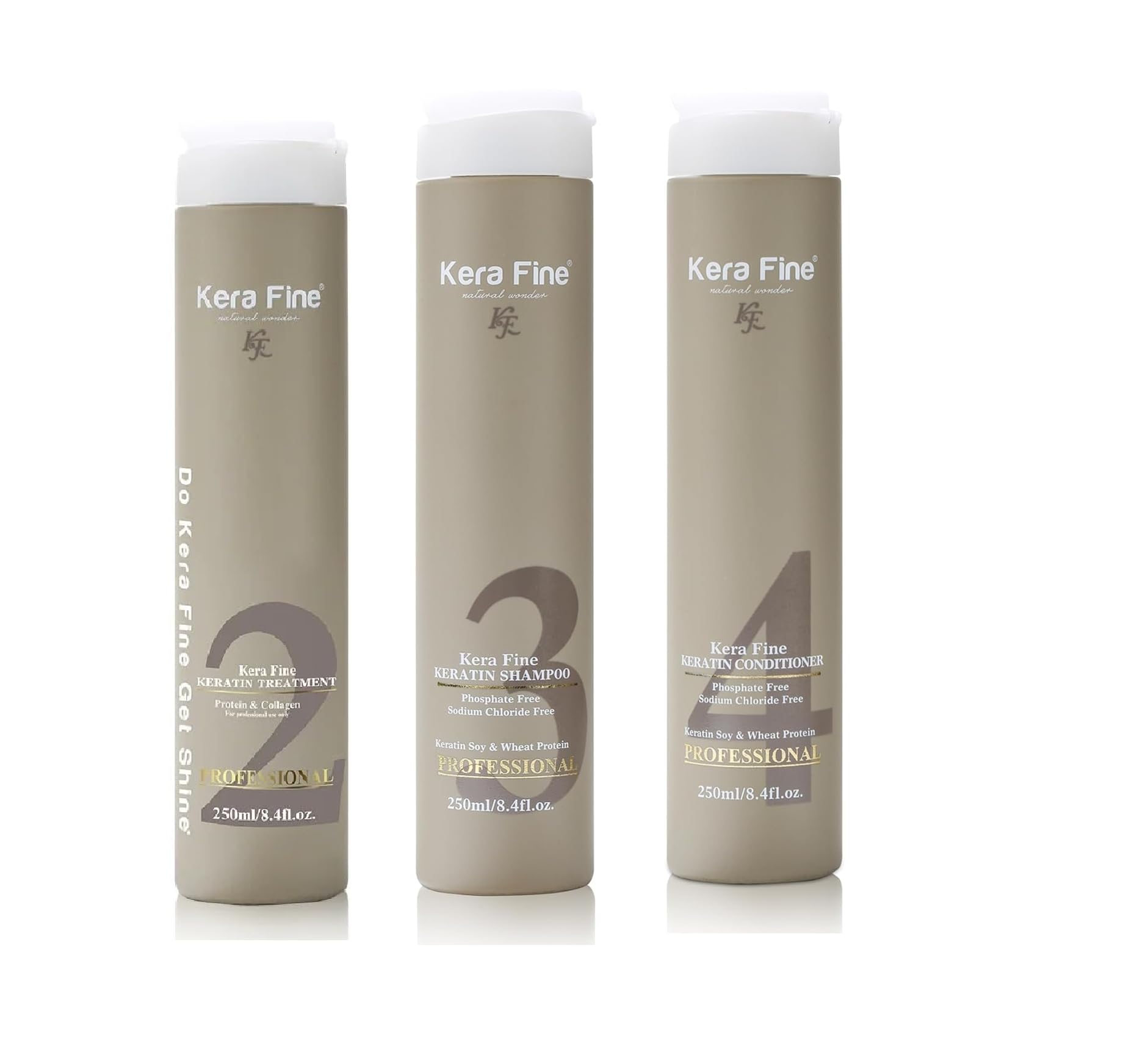 Professional Keratin Treatment Shampoo & Conditioner Set - 250ml Each | Sulfate-Free Hair Repair for Dry, Damaged & Frizzy Hair | Salon-Quality Smoothing & Shine for Home Use