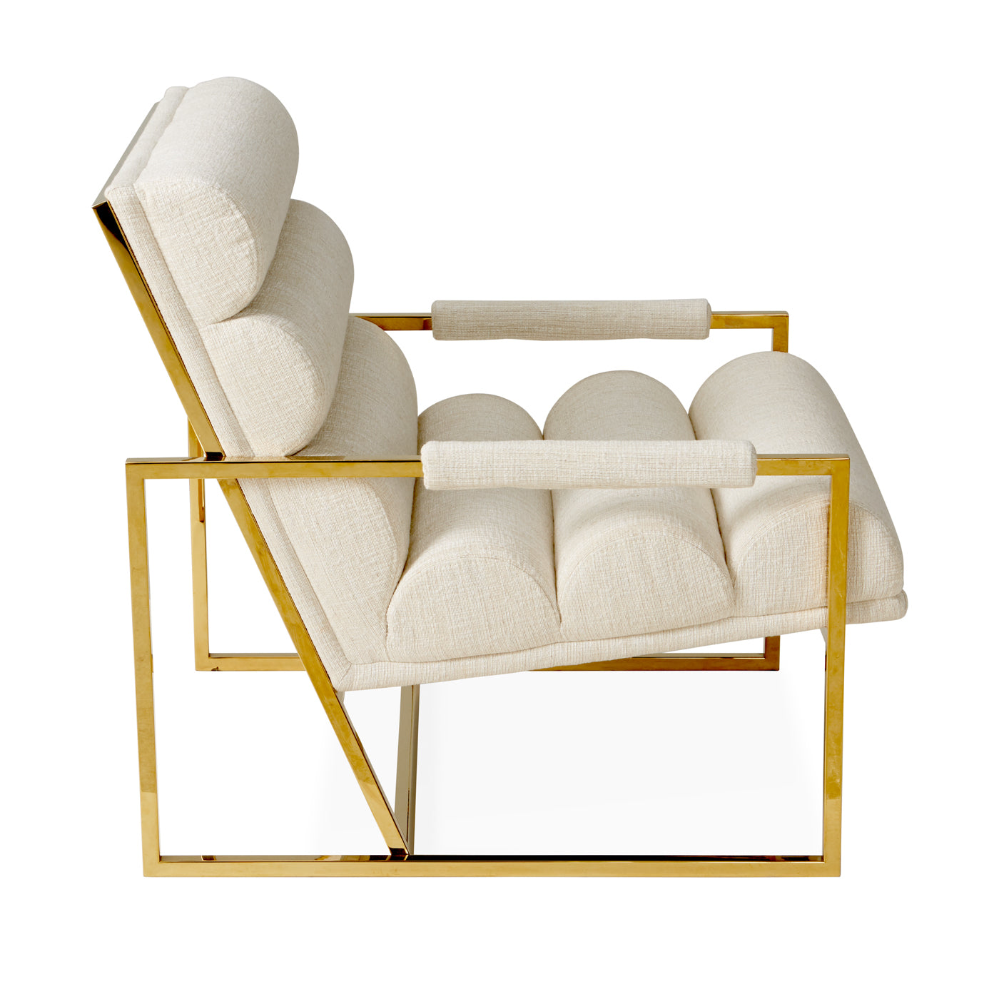 Channeled Goldfinger Lounge Chair - Modern Accent Chair for Living Room, Bedroom & Office - Comfortable Mid-Century Style Seating for Relaxing & Decor