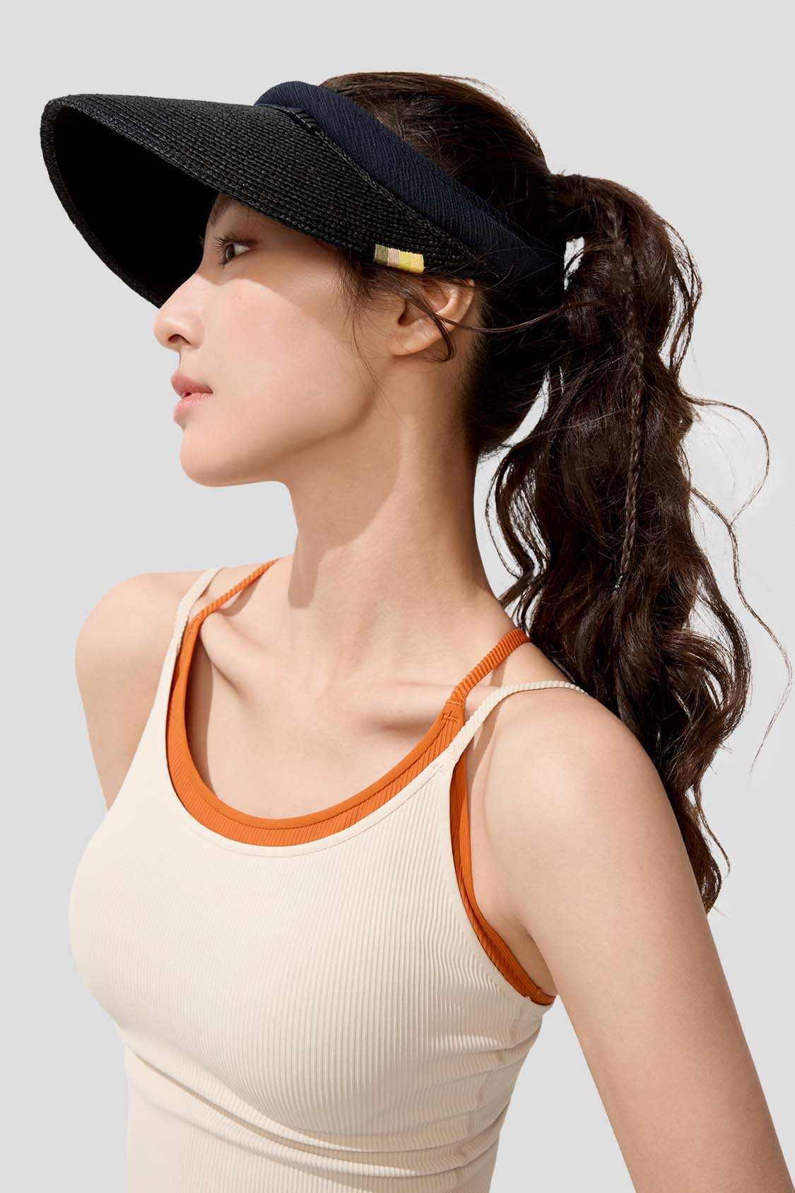 Aero Women's Open Top Black Gel Straw Hat UPF 100+ Sun Protection - Perfect for Beach, Pool, Gardening & Outdoor Activities