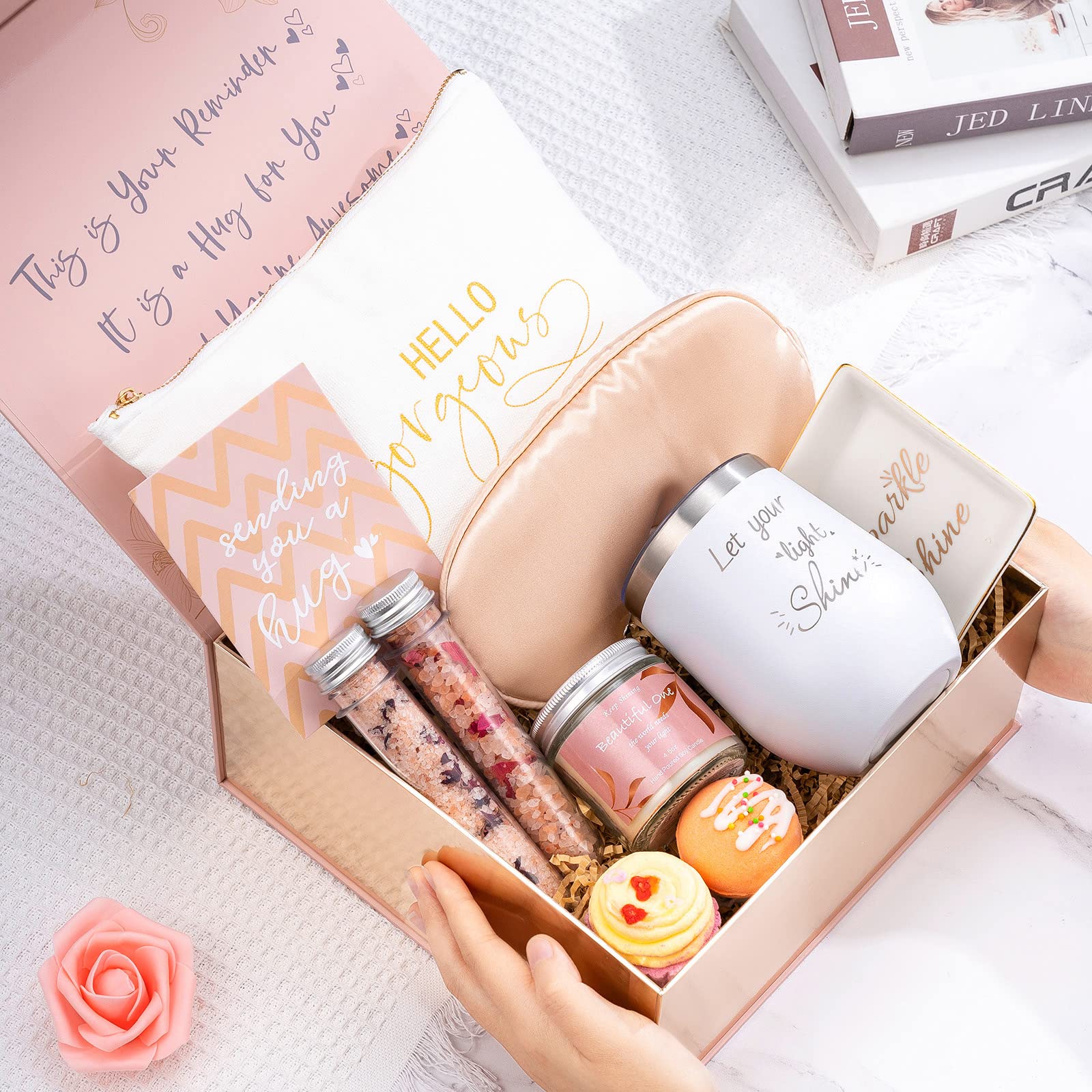 Unique Self-Care Gift Box for Women - Birthday Gifts for Mom, Best Friend, Sister, Girlfriend or Wife | Personalized Relaxation Package with Thinking of You Note | Perfect for Spa Day, Get Well Soon, Anniversary & Special Occasions