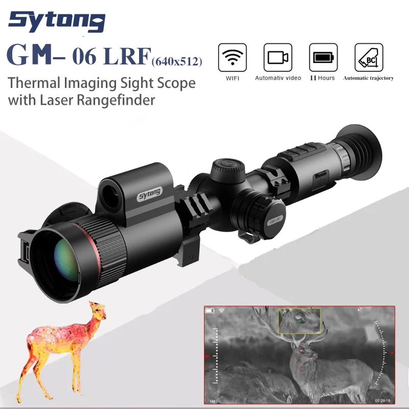 Sytong GM03/06 Thermal Scope with 640x512 & 384x288 Resolution | Auto Ballistic Calculation | Night Vision for Hunting | Perfect for Wildlife Observation, Security Surveillance & Outdoor Adventures