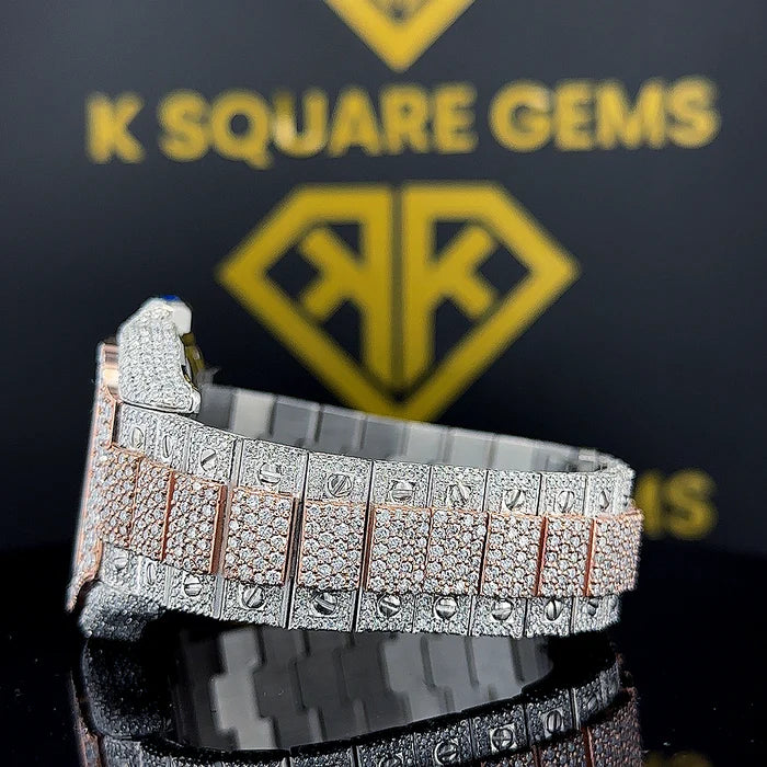 Luxury Moissanite Diamond Iced Out Hip Hop Wristwatch for Men - Customizable Dial & Unique Design - Perfect for Rappers, Streetwear Fashion & Special Occasions