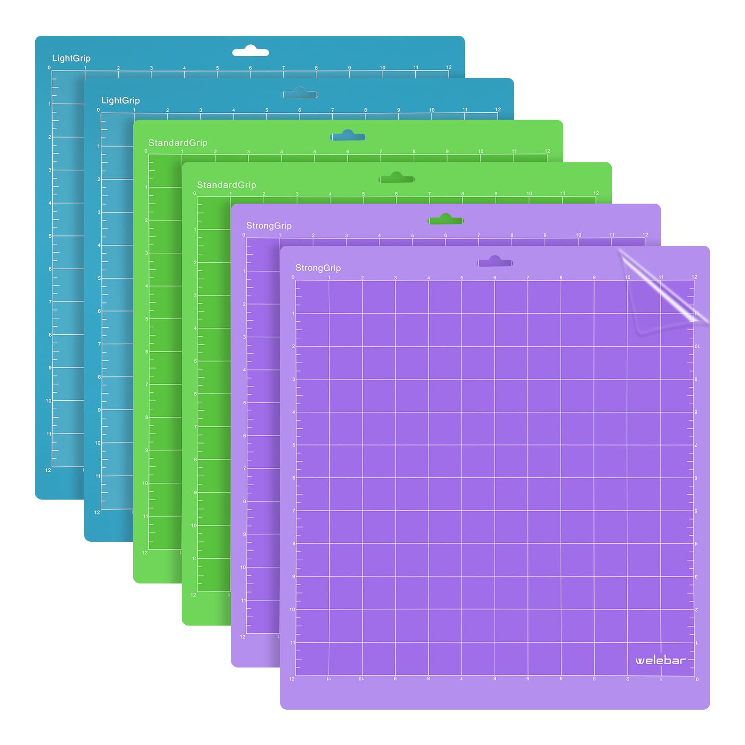 Premium 6-Pack Cricut Cutting Mats 12x12 Inch - StandardGrip/LightGrip/StrongGrip Replacement Mats for Cricut Maker, Maker 3, Explore 3 & Air 2 - Perfect for DIY Crafts, Scrapbooking, Vinyl Cutting & Quilting Projects
