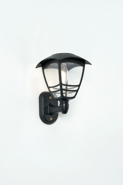 Cadeby Solar LED Wall Lantern - 2700K Warm White, 15 Lumens, Black Outdoor Light - Perfect for Porch, Garden, and Pathway Lighting