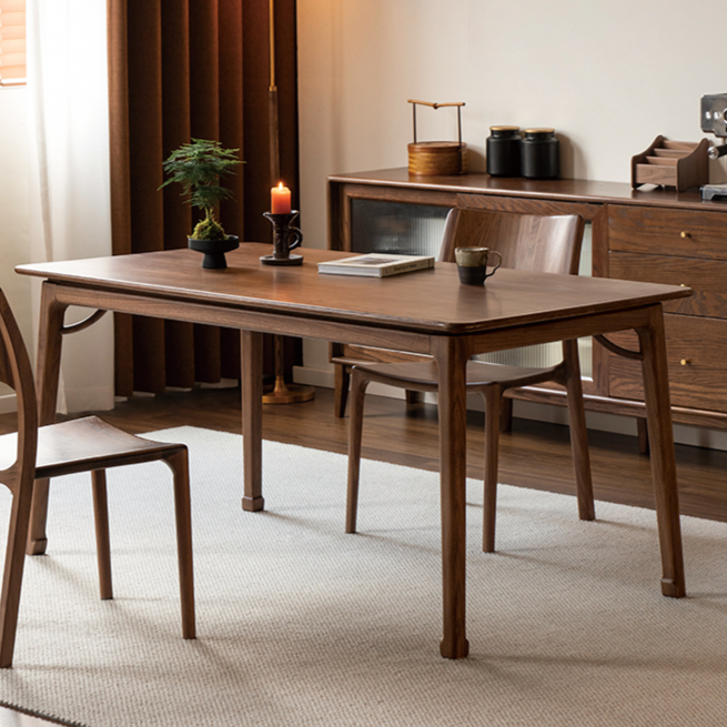 Premium Black Walnut & Ash Solid Wood Dining Table - Handcrafted in North America | Rustic Farmhouse Style for Dining Room, Kitchen, or Open Concept Living Space