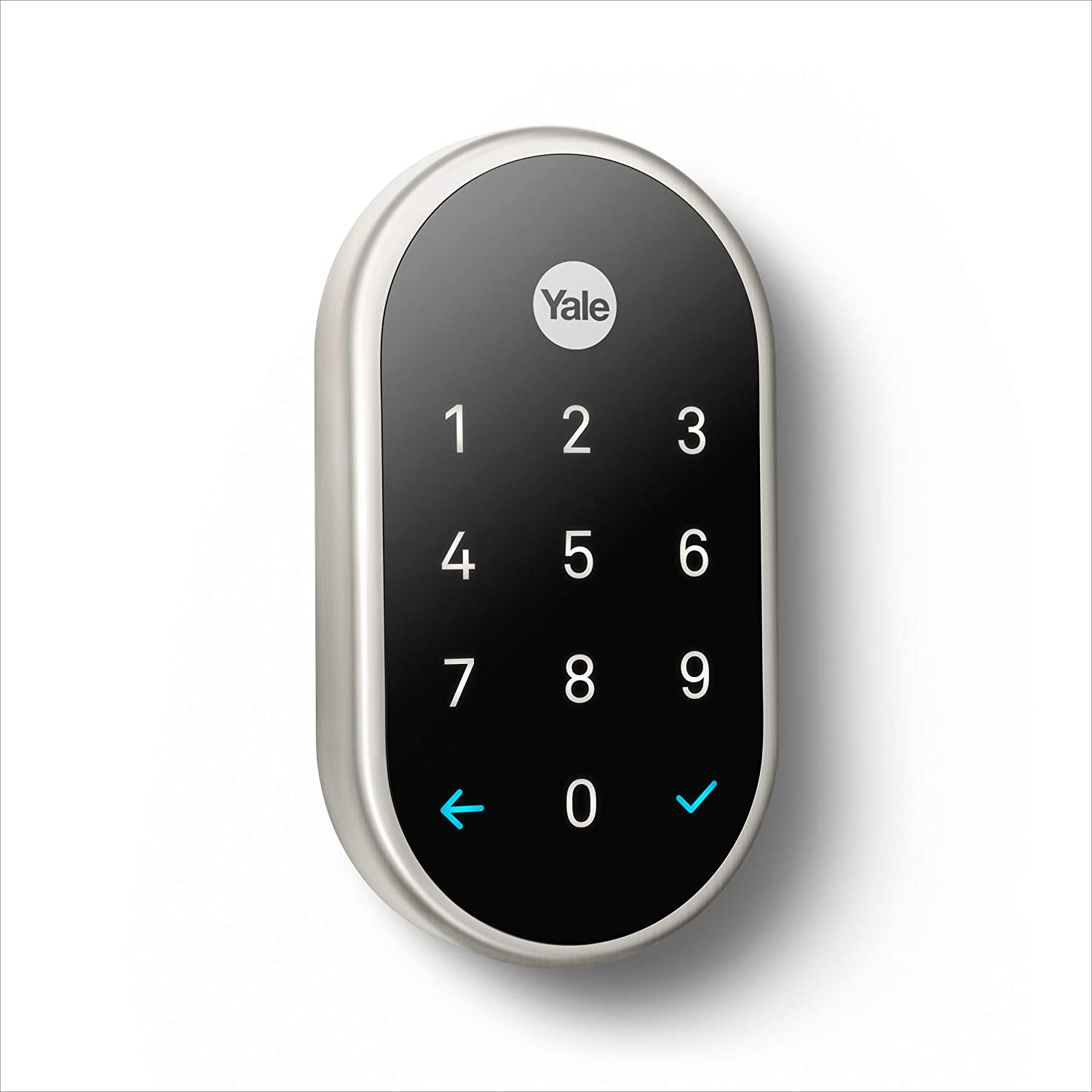 Google Nest x Yale Smart Lock with Nest Connect - Satin Nickel (Renewed Like New) | Keyless Entry, Remote Access via Smartphone, Works with Google Assistant & Alexa for Smart Home Security