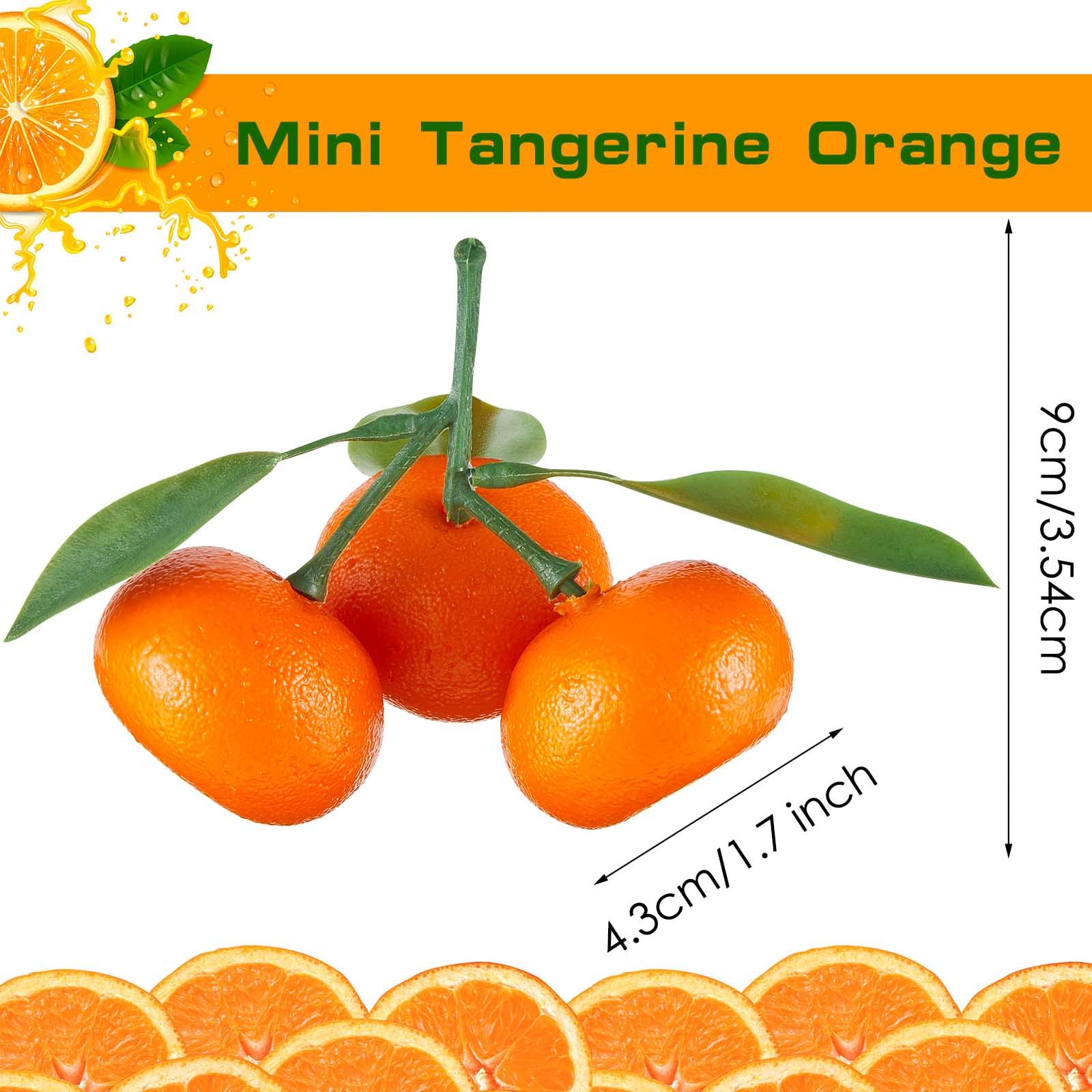 WILLBOND 15-Piece Artificial Mini Orange Cluster - Realistic Fake Tangerine Decor for Kitchen Table, Fruit Bowl & Party Tray - Perfect for Home, Wedding, Thanksgiving & Christmas Decoration