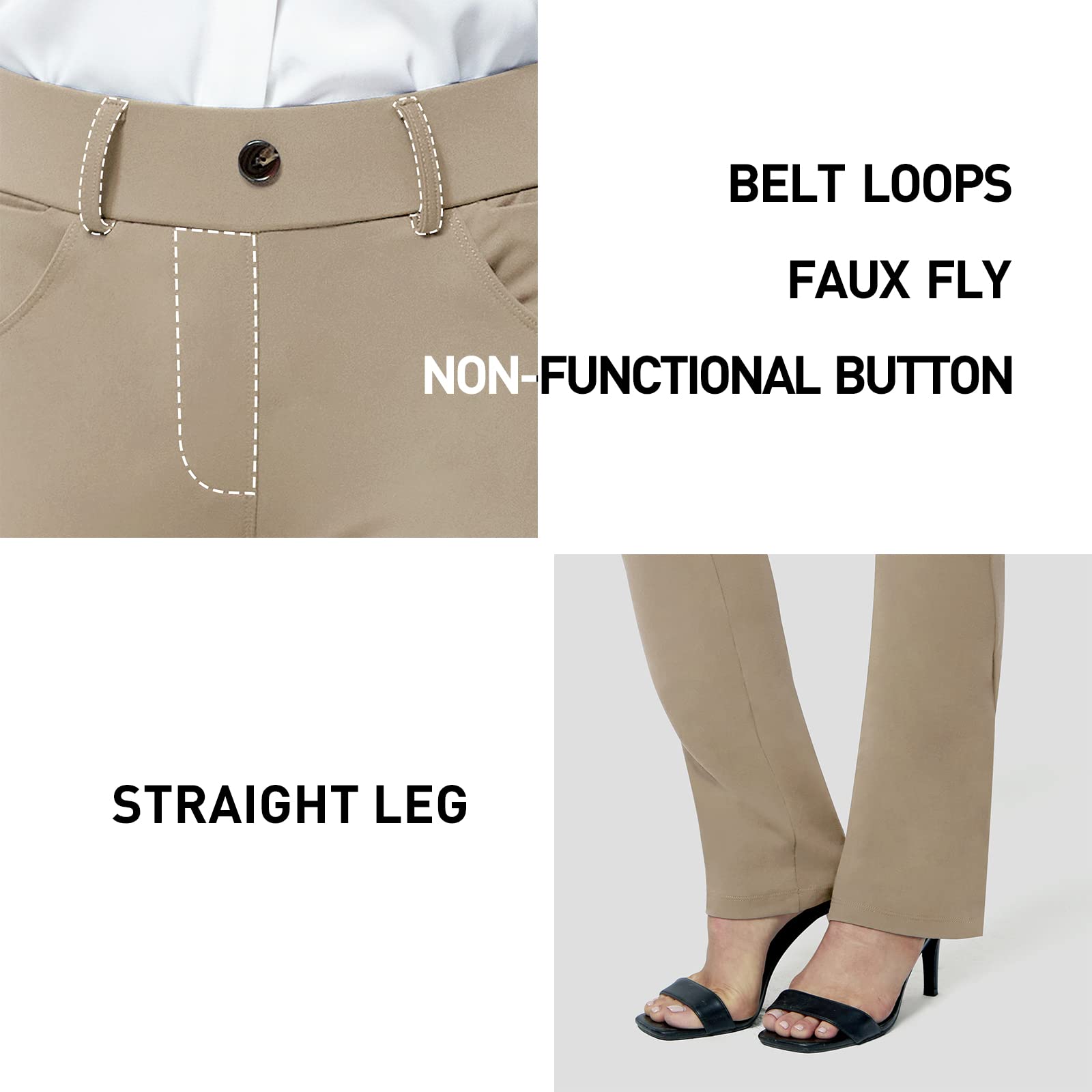 M MOTEEPI Women's High Waisted Yoga Dress Pants - 31